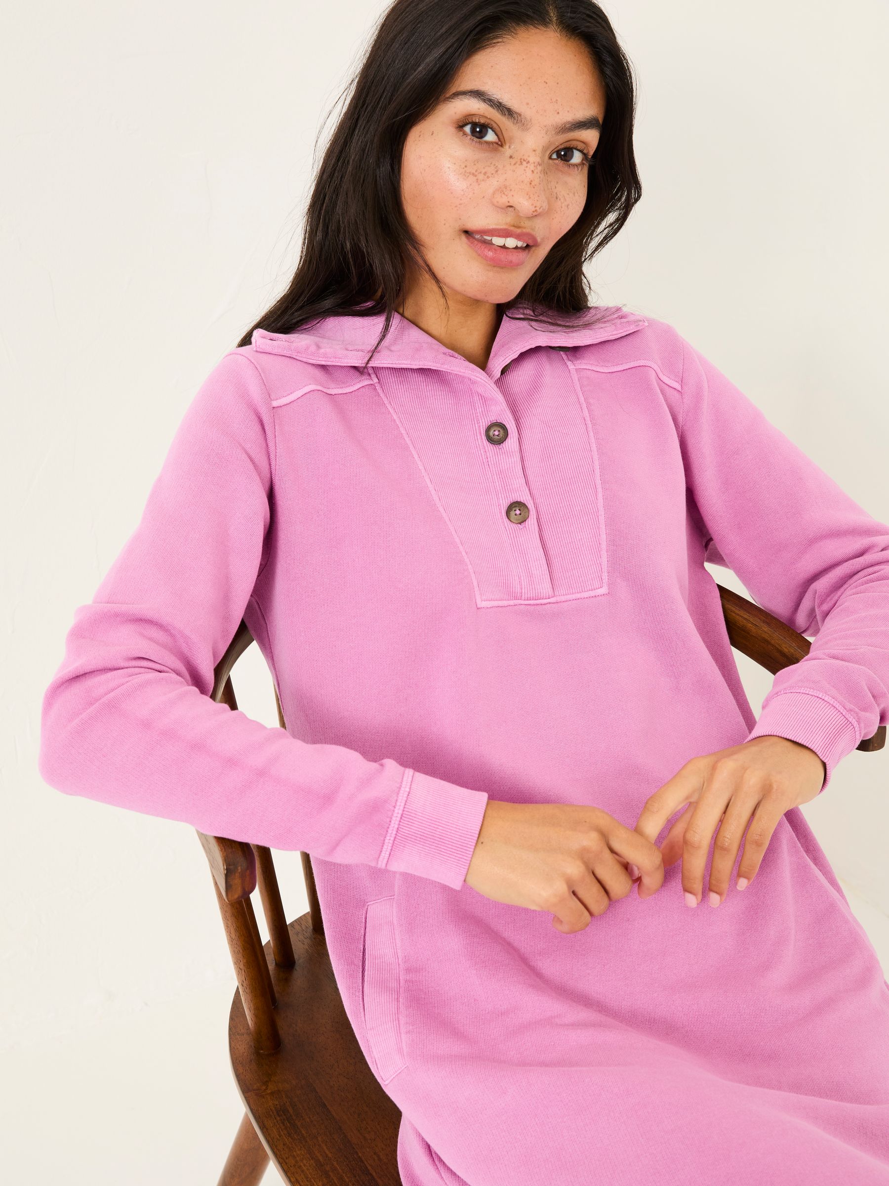 Heather Purple 100% Cotton Willa Sweat Dress - Image 4 of 10