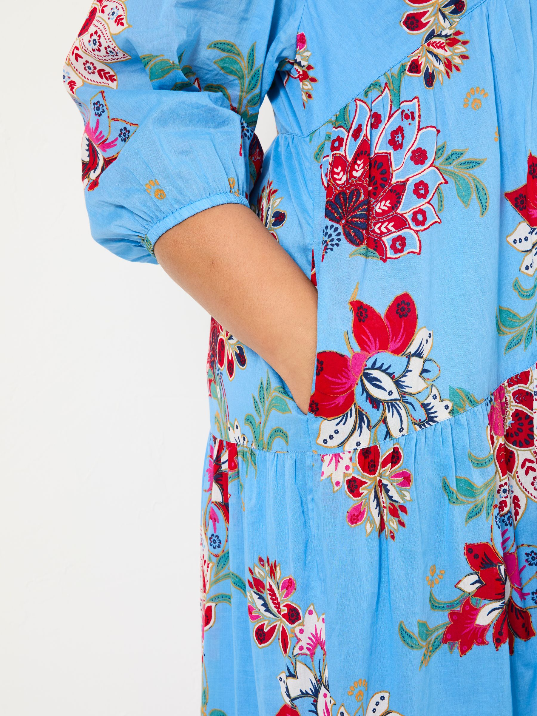 Bright Blue 100% Cotton Frankie Maxi Dress - Image 12 of 13