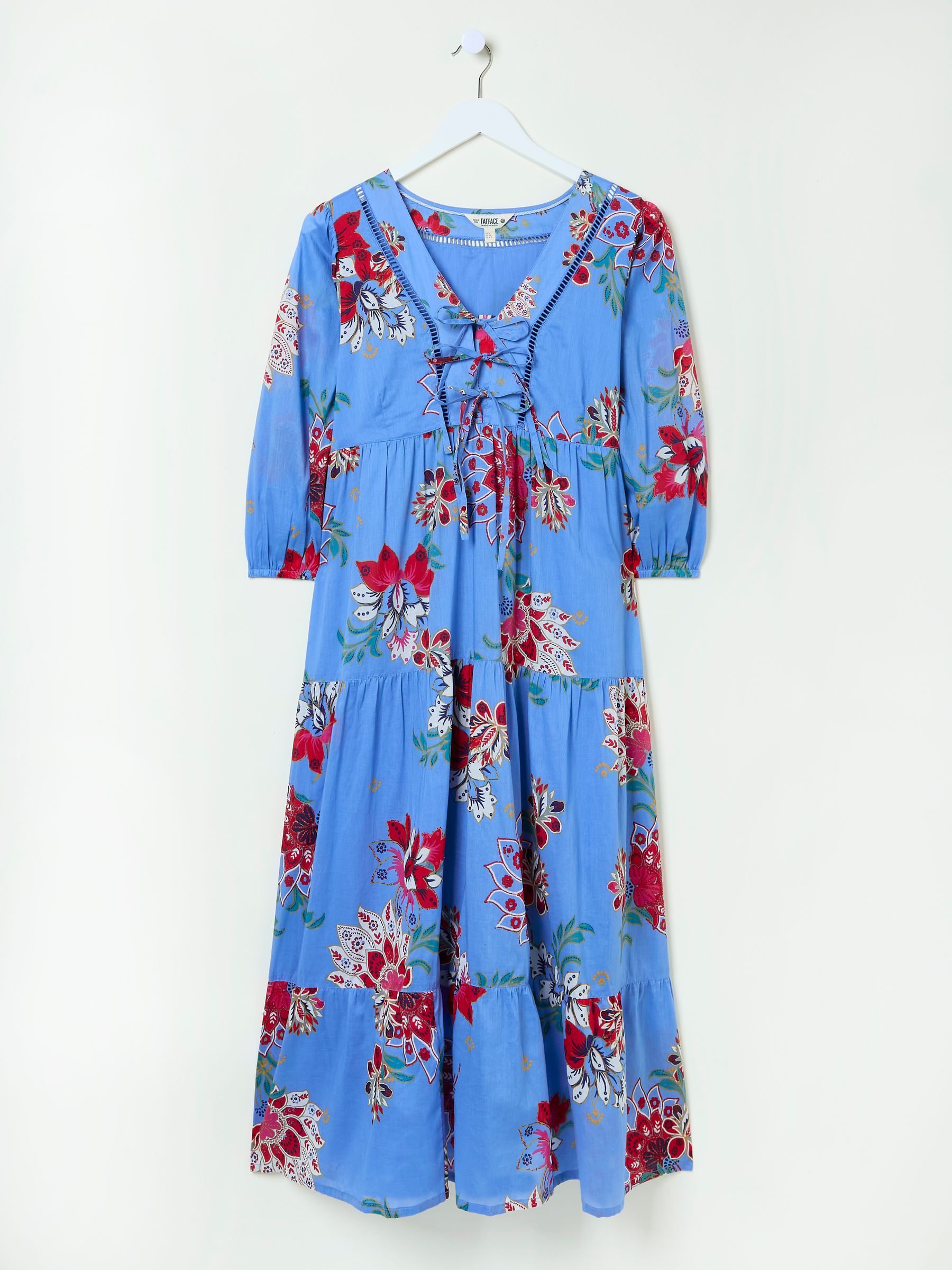 Bright Blue 100% Cotton Frankie Maxi Dress - Image 13 of 13