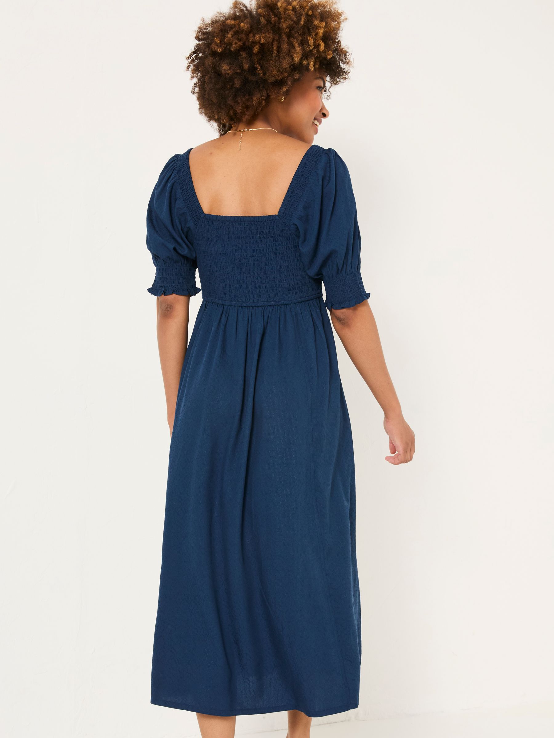 Indigo Blue Bloom Midi Dress - Image 2 of 11