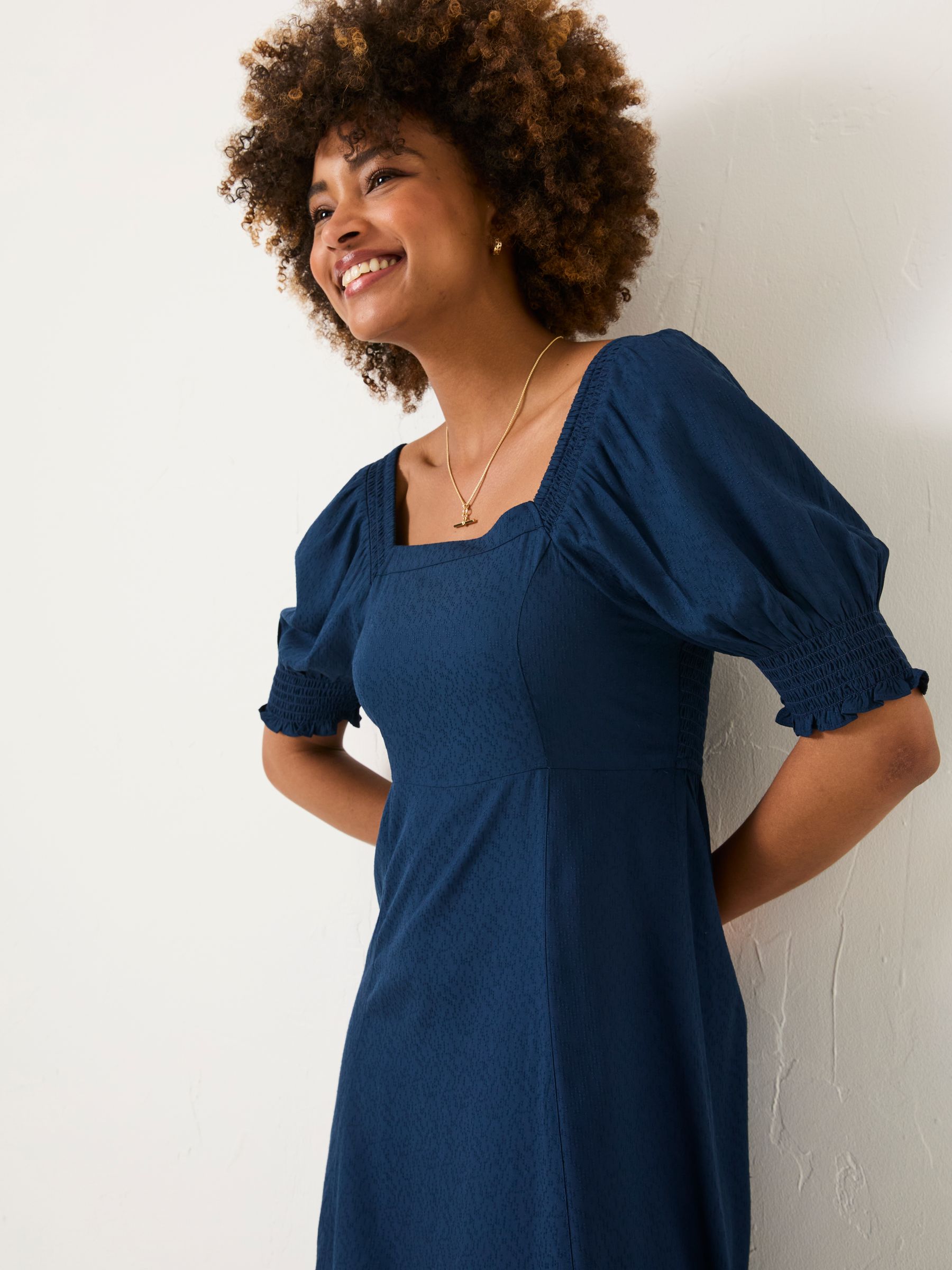 Indigo Blue Bloom Midi Dress - Image 3 of 11