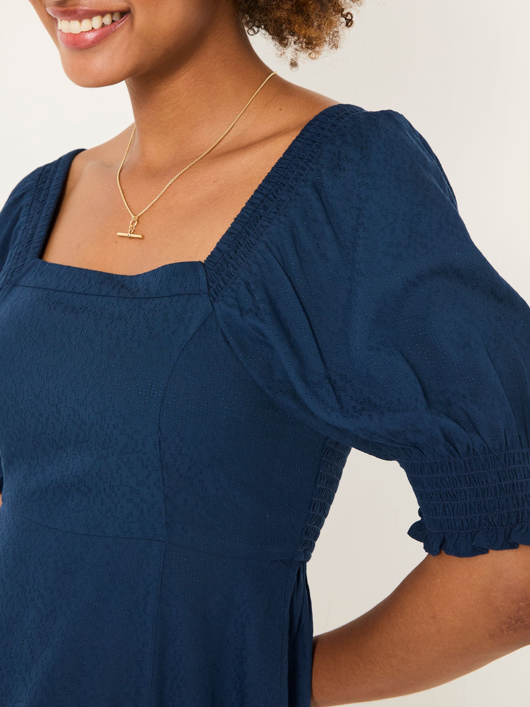 Indigo Blue Bloom Midi Dress - Image 5 of 11