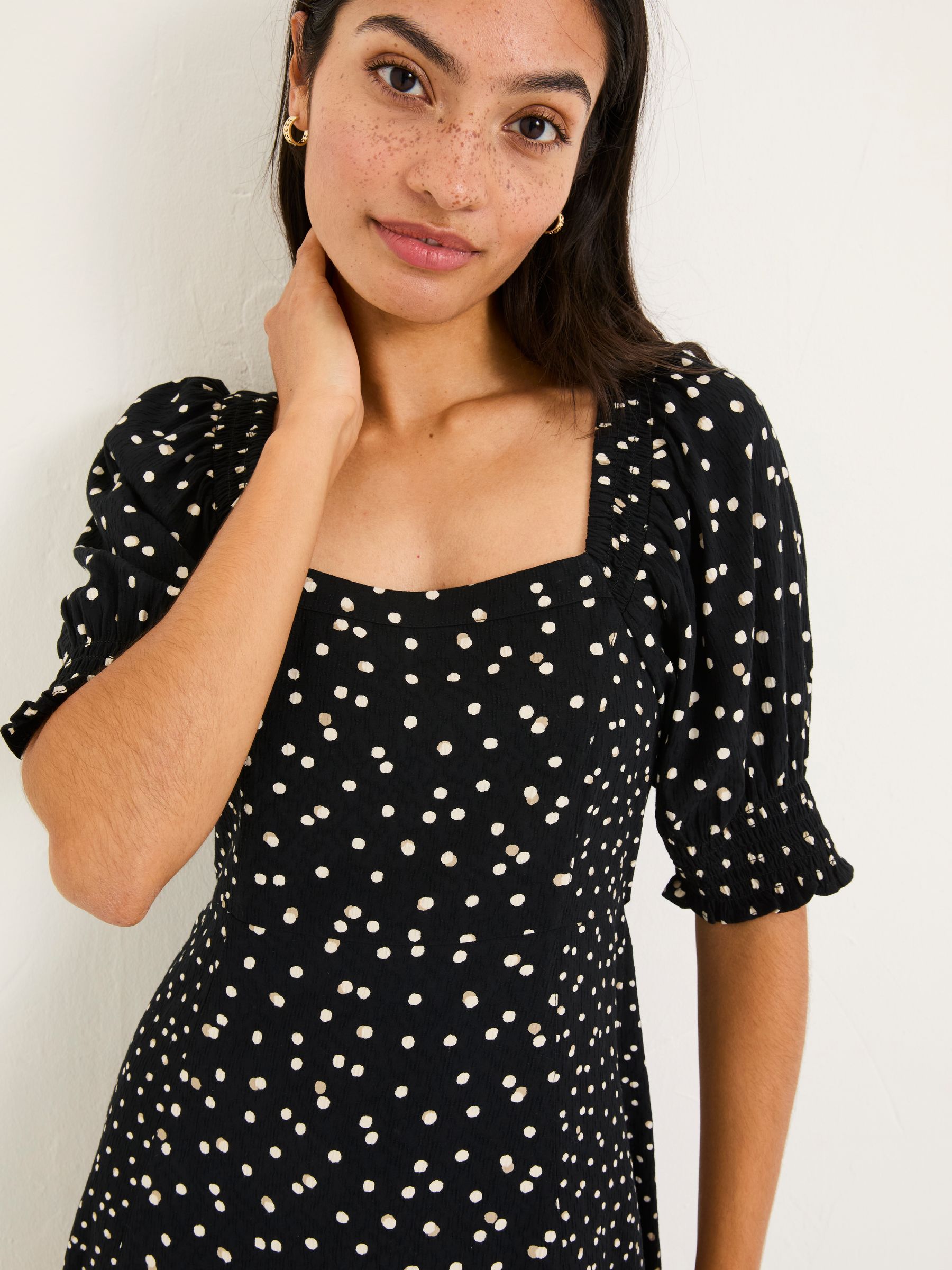 ladies black polka dot dress Bloom Midi honeymoon and other occasions. leg split prom dresses Coucoo asymmetrical dress Size CN/US:L / 8