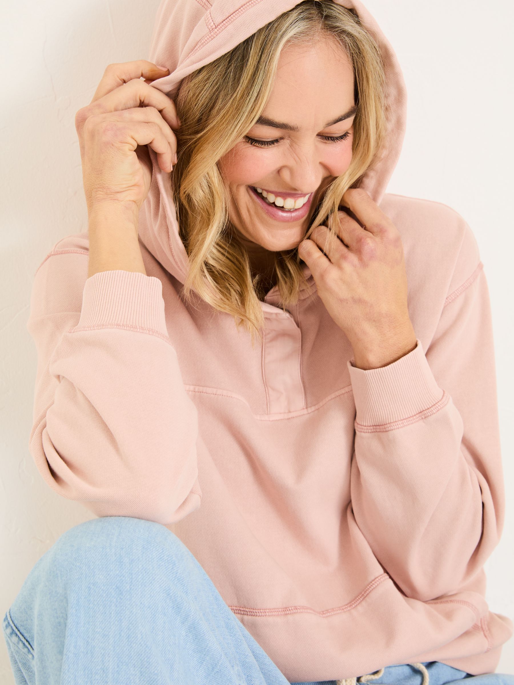 Bex Dusky Pink Bex Overhead 100% Cotton Hoodie | FatFace