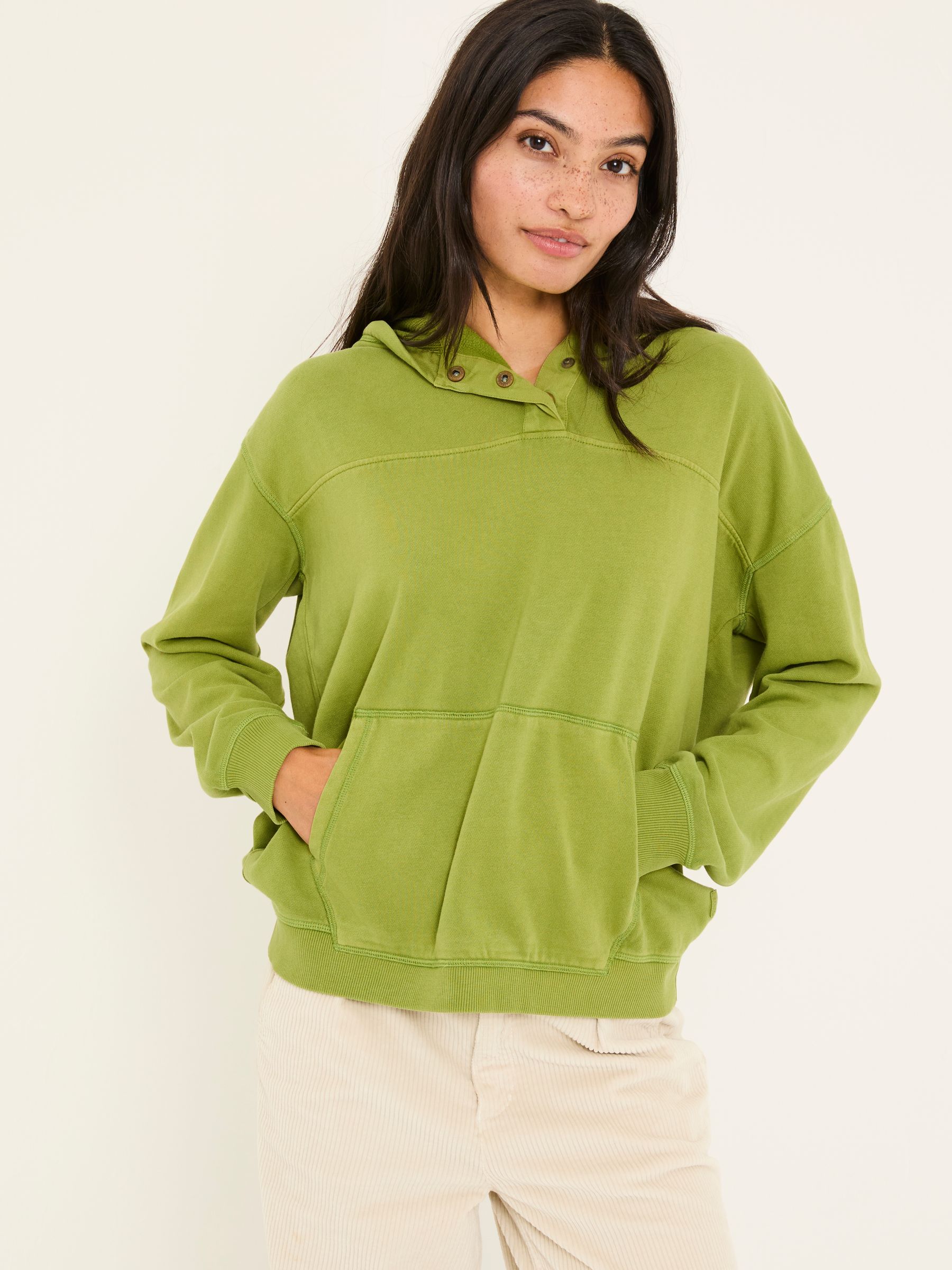 Bex Olive Green Bex Overhead 100% Cotton Hoodie - Image 1 of 10