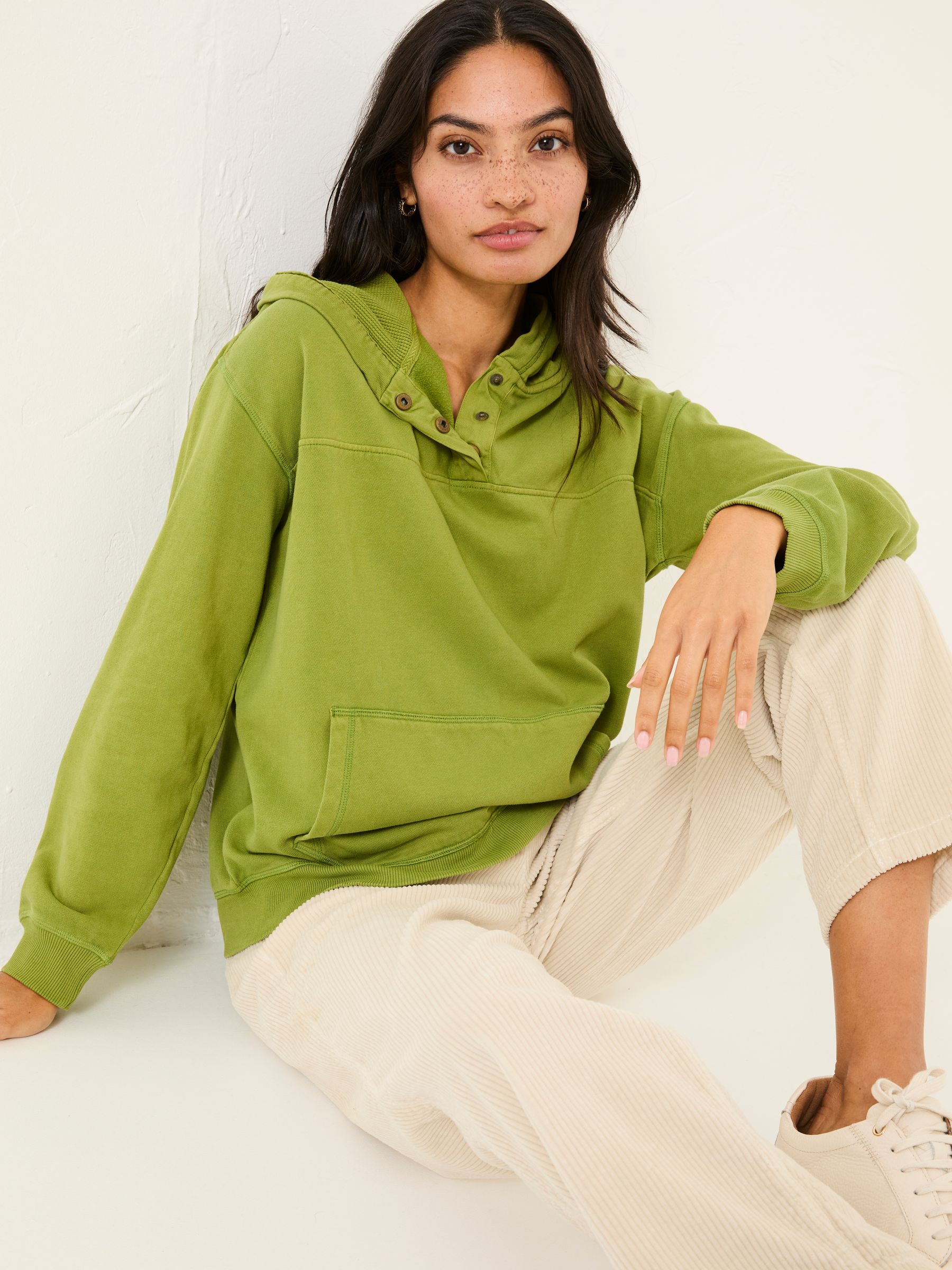 Bex Olive Green Bex Overhead 100% Cotton Hoodie - Image 4 of 10