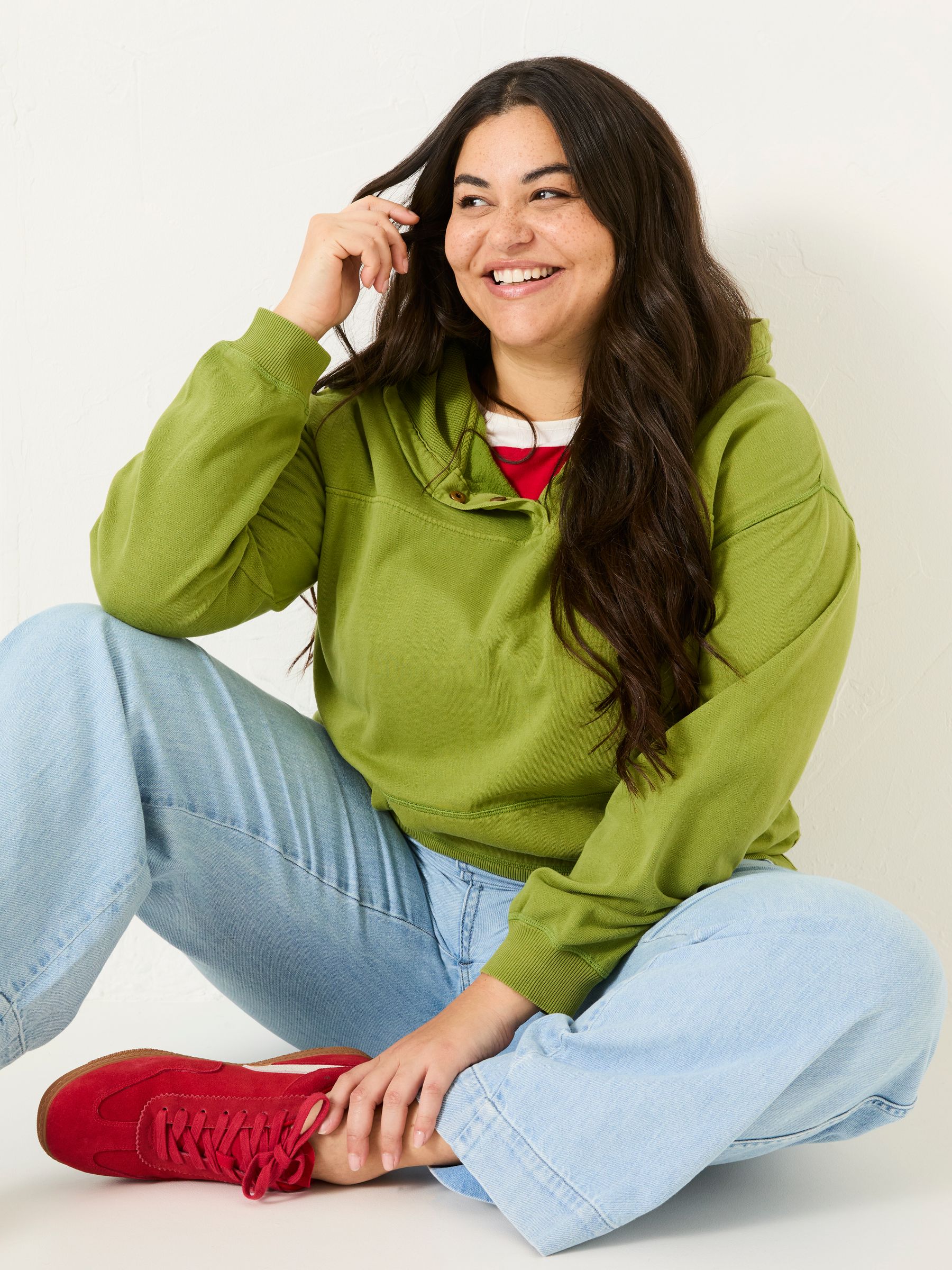 Bex Olive Green Bex Overhead 100% Cotton Hoodie - Image 8 of 10