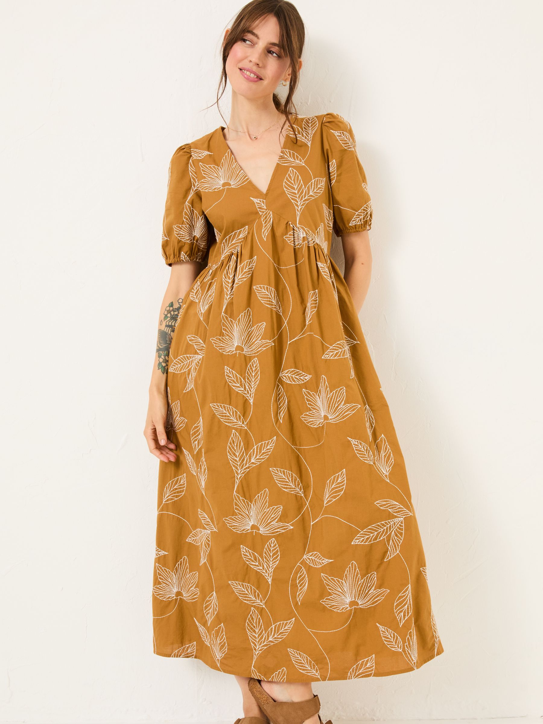 Ochre Yellow Remi Midi Dress | FatFace USA