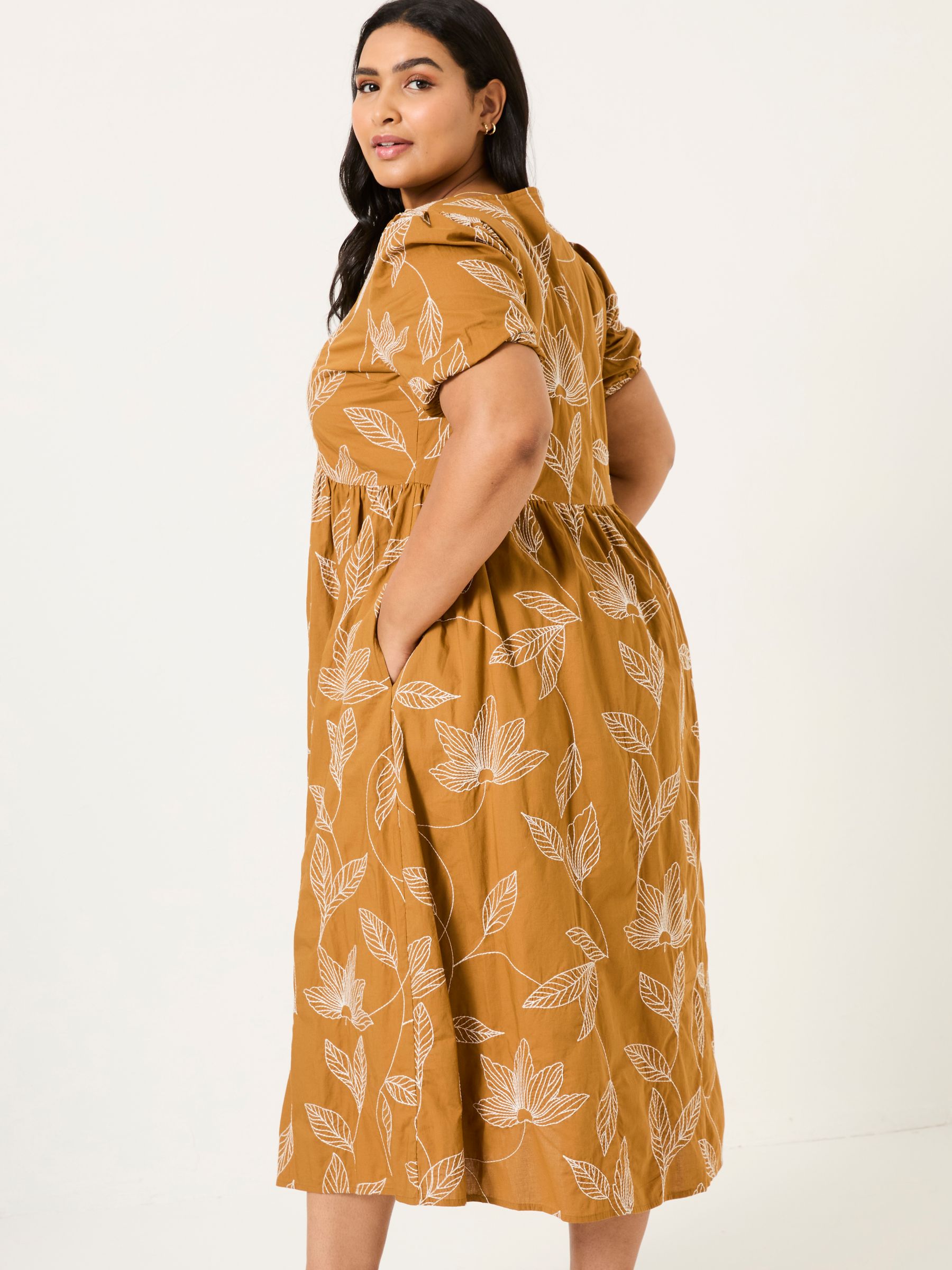 Ochre Yellow Remi Midi Dress | FatFace USA Ochre Yellow Remi Midi Dress | FatFace USA