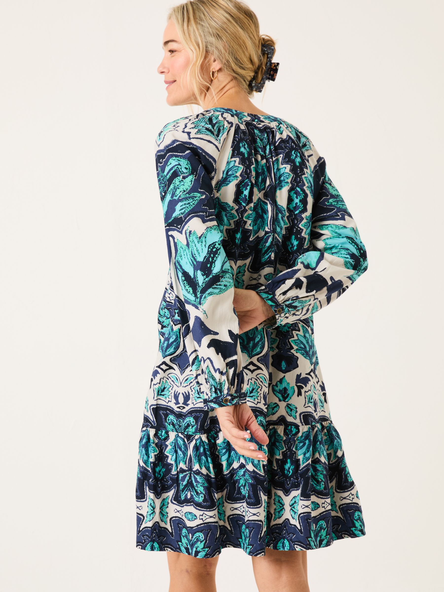 Amy Jade Green Sketched Leaves Mirrored Dress - Image 2 of 9