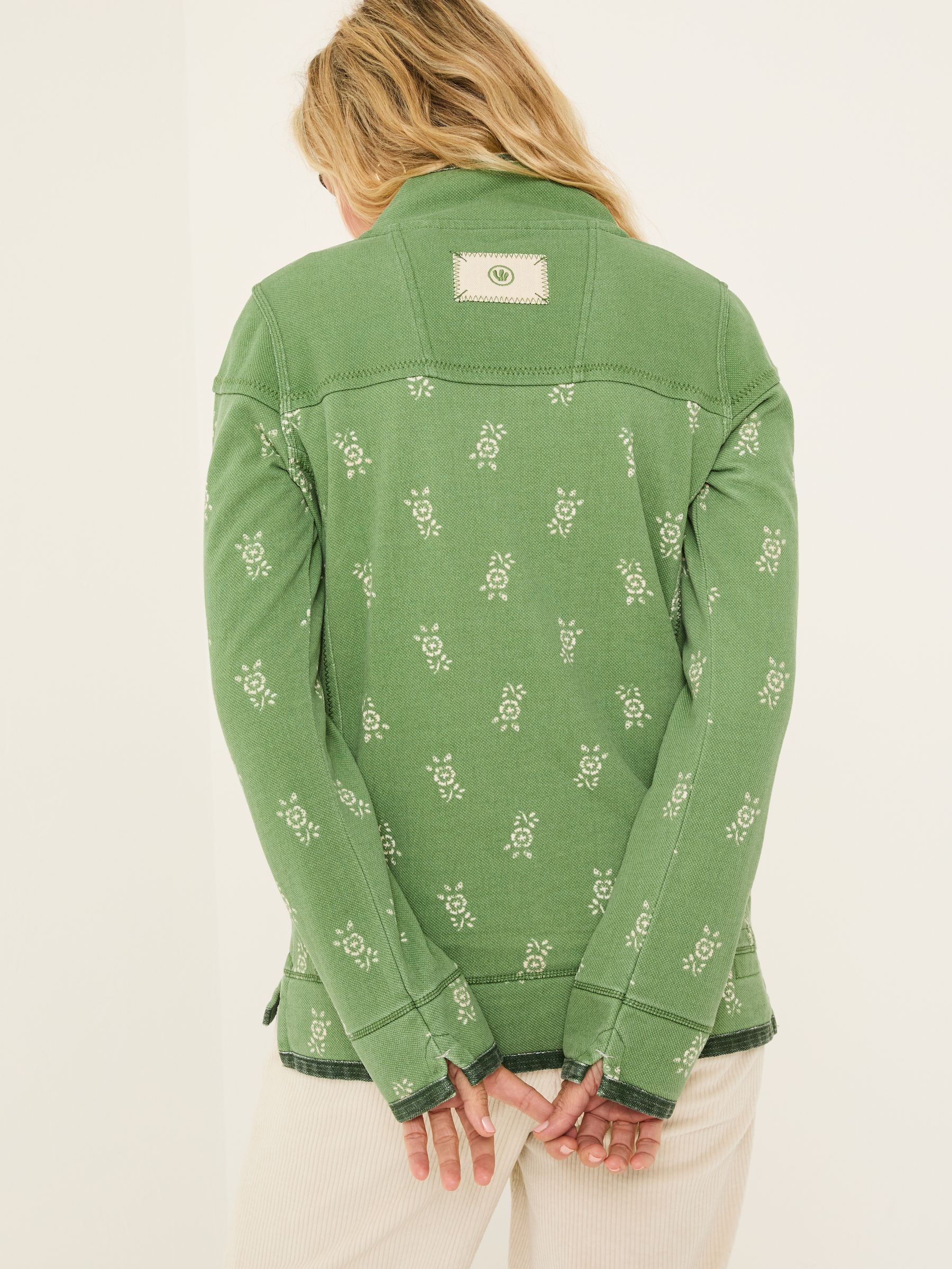 Airlie Green Woodblock Sweat Top - Image 2 of 5