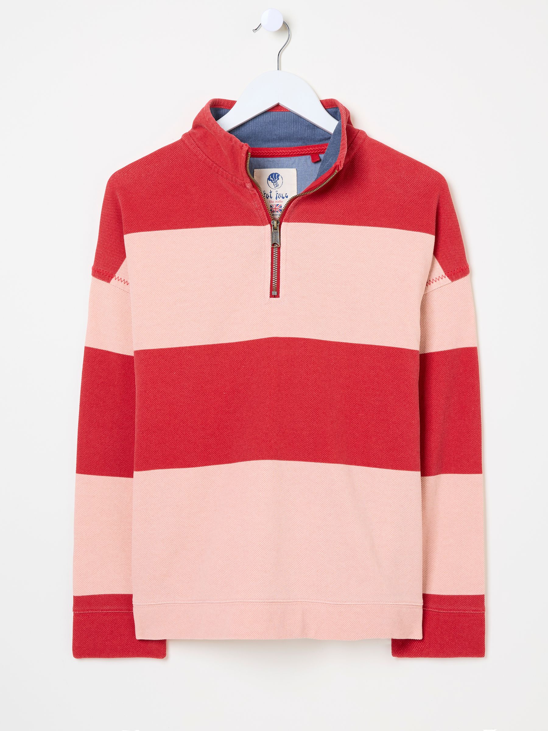 Airlie Pink Stripe Relaxed 100% Cotton Sweatshirt - Image 6 of 6