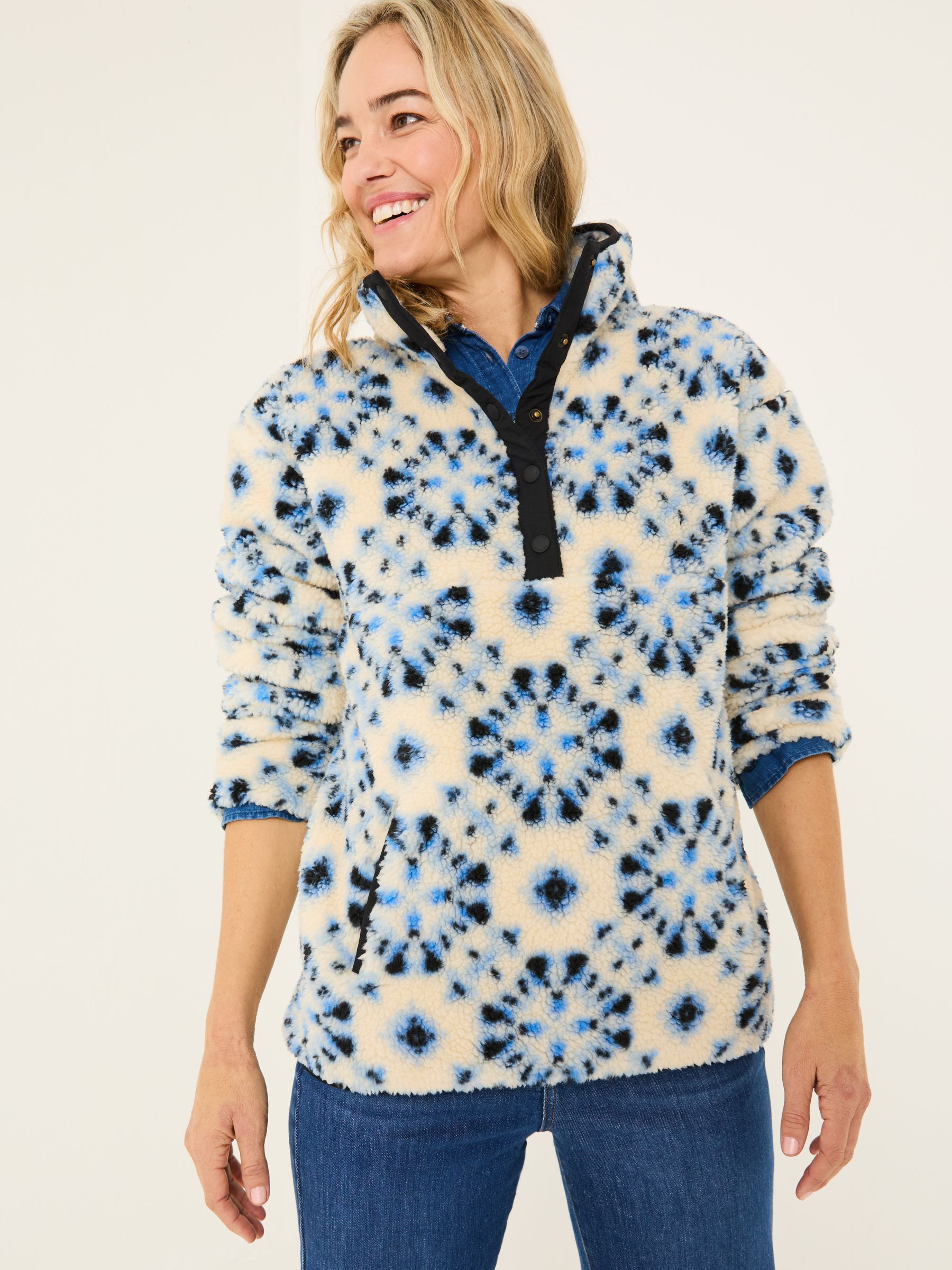 Ivory Batik Geo Overhead Fleece - Image 2 of 10