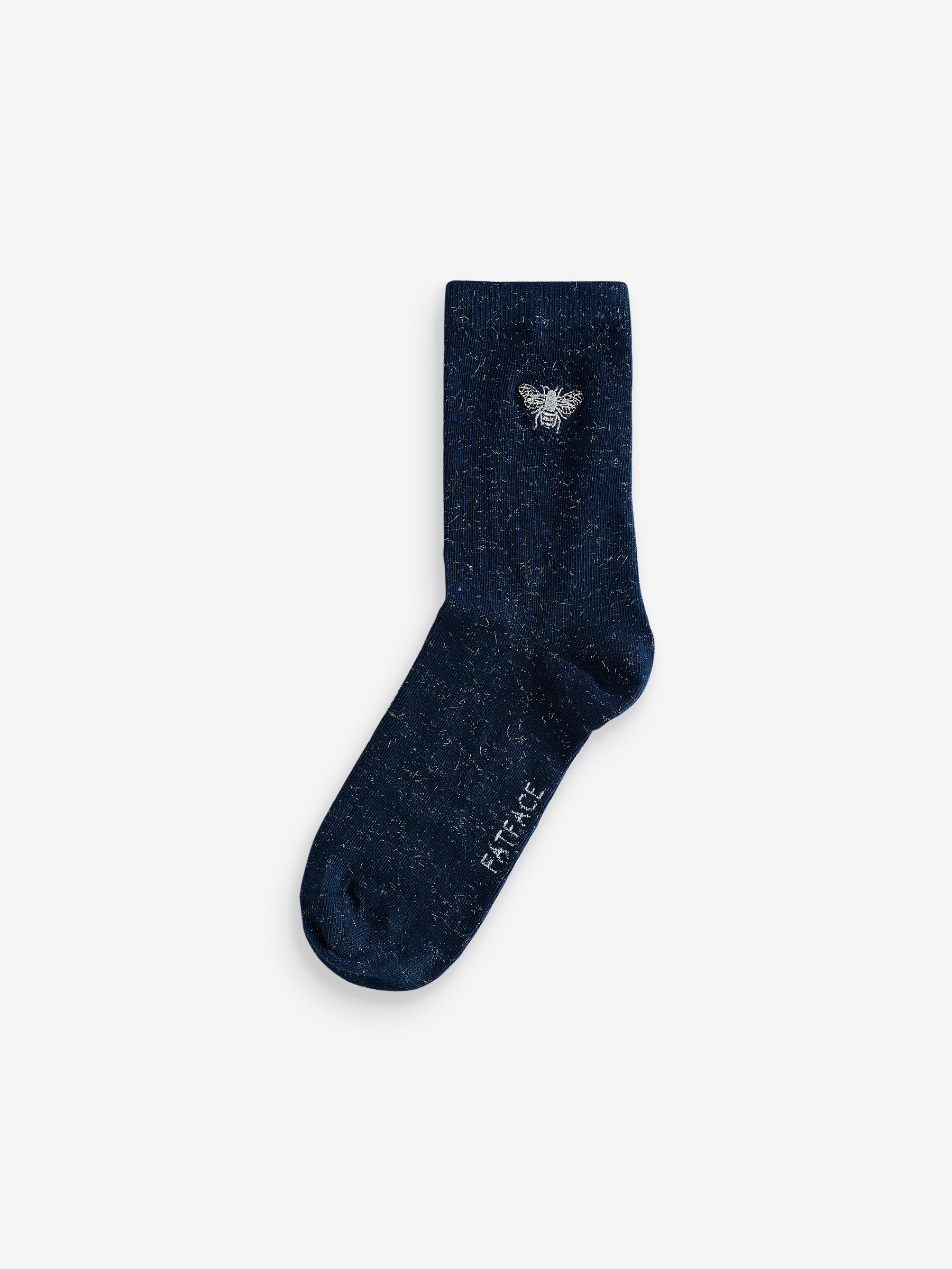 Navy Womens Bee Sparkle Socks 1 Pack - Image 1 of 1 Navy Womens Bee Sparkle Socks 1 Pack - Image 1 of 1