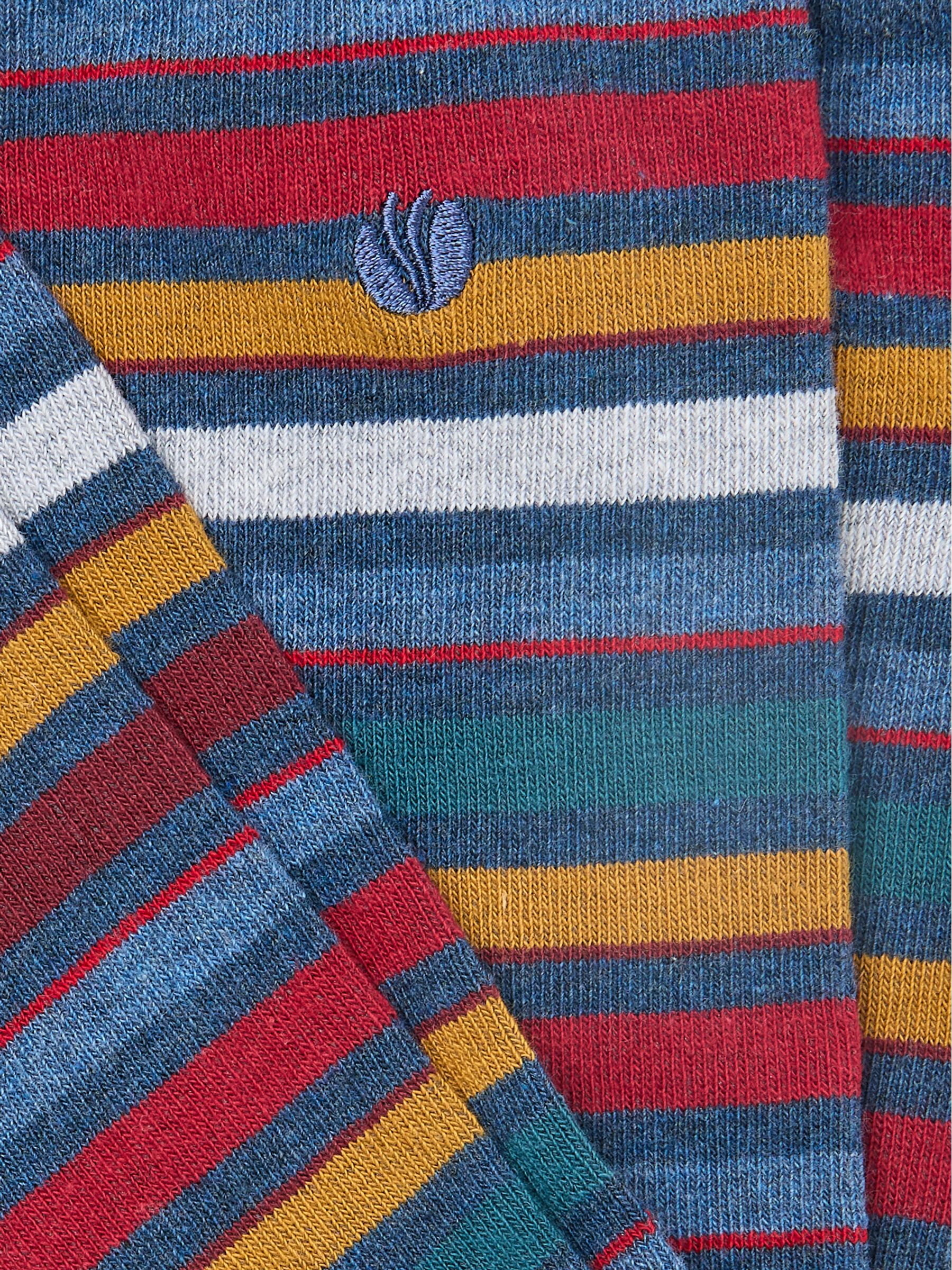Abe Navy Mens Stripe Socks 1 Pack - Image 2 of 2