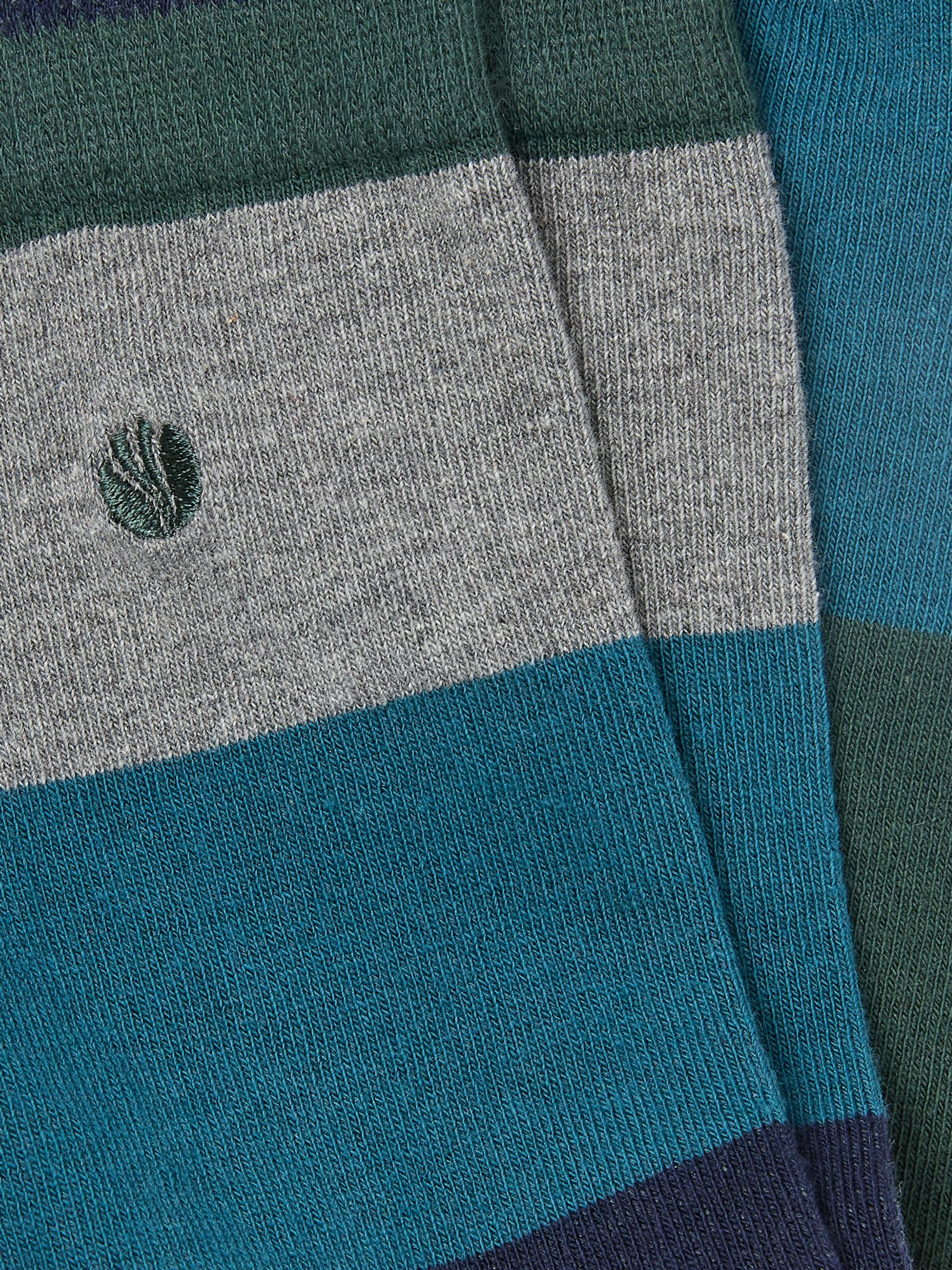 Teal Blue Mens Stripe Leo Socks 1 Pack - Image 2 of 2