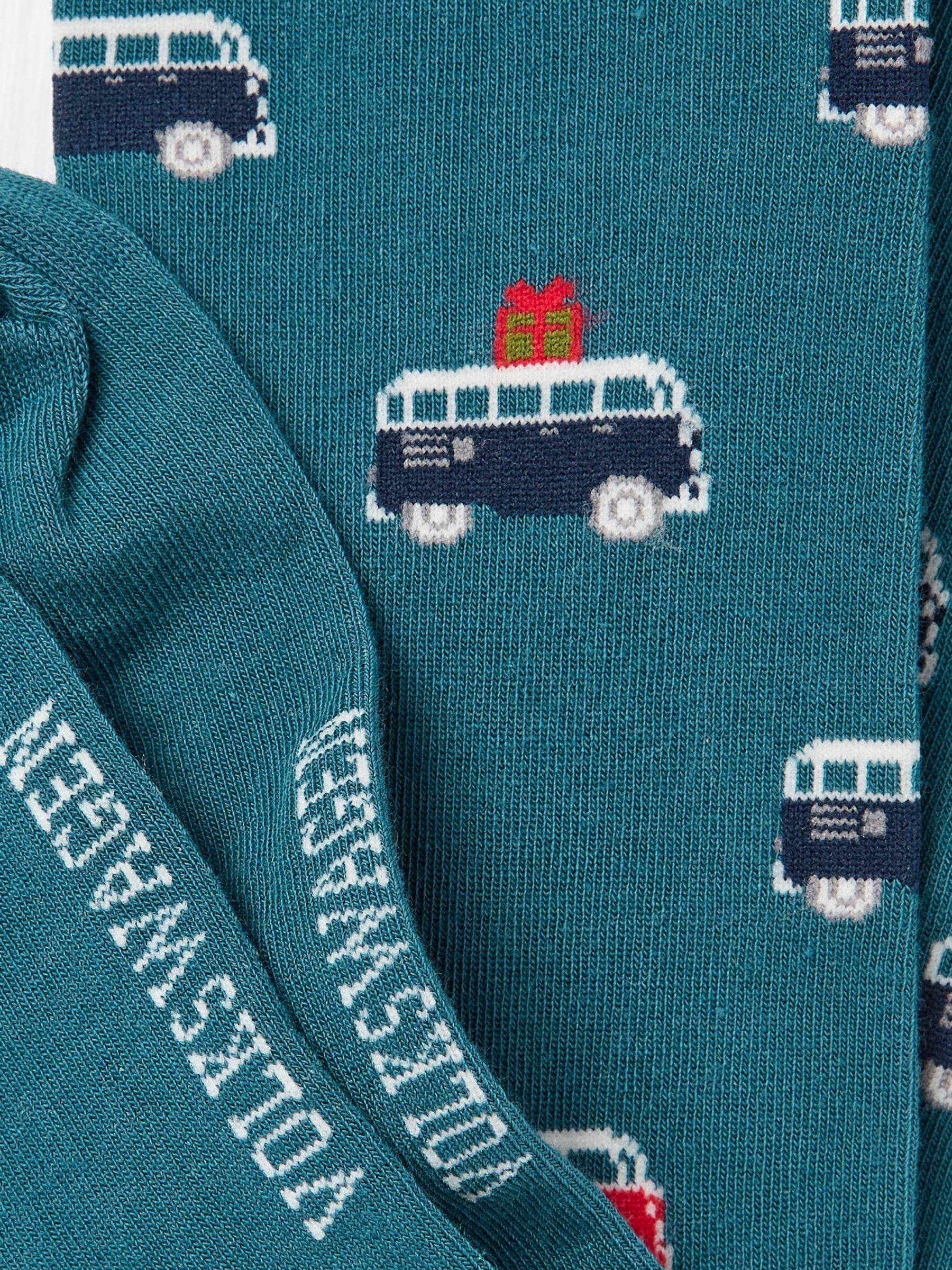 Teal Blue Mens VW Tree Socks 1 Pack - Image 2 of 2