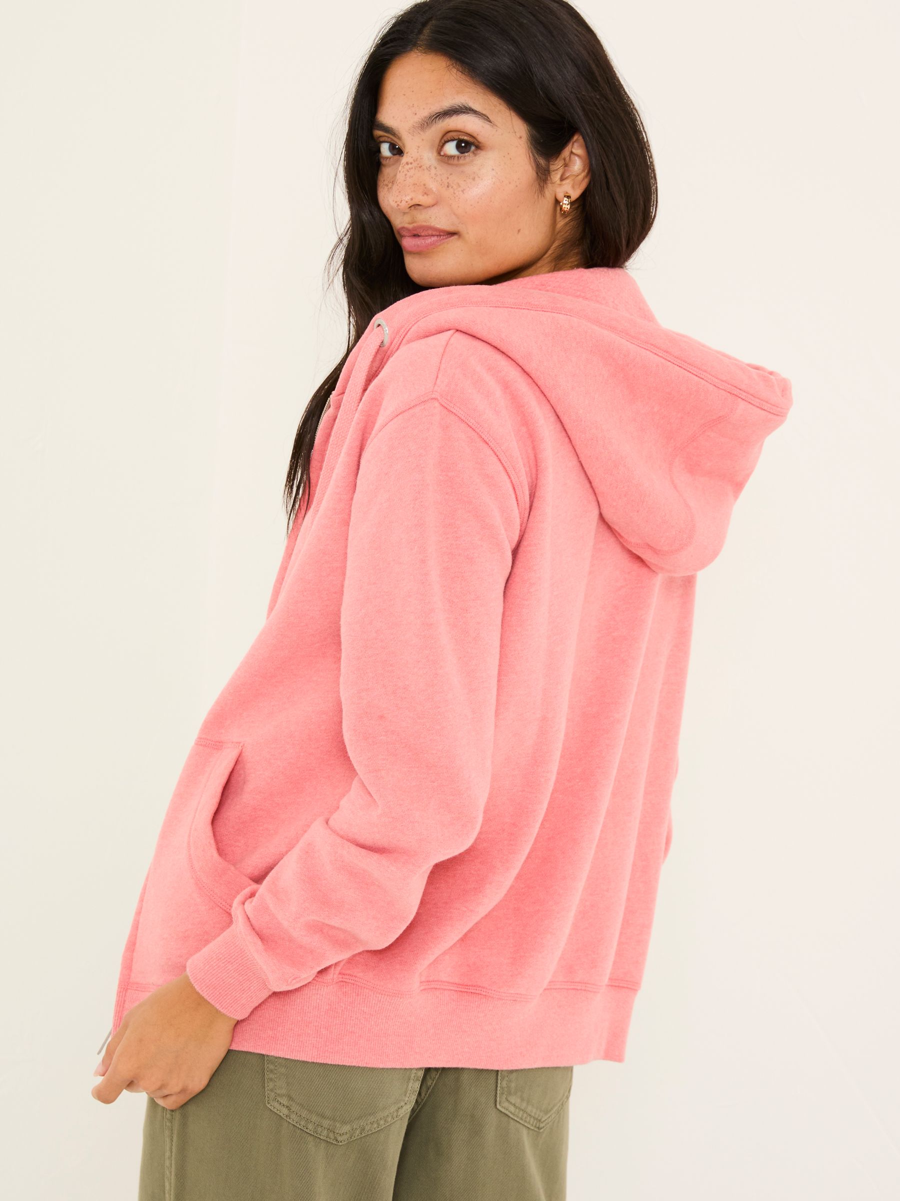 Amy Blush Pink Zip Through Hoodie - Image 2 of 6
