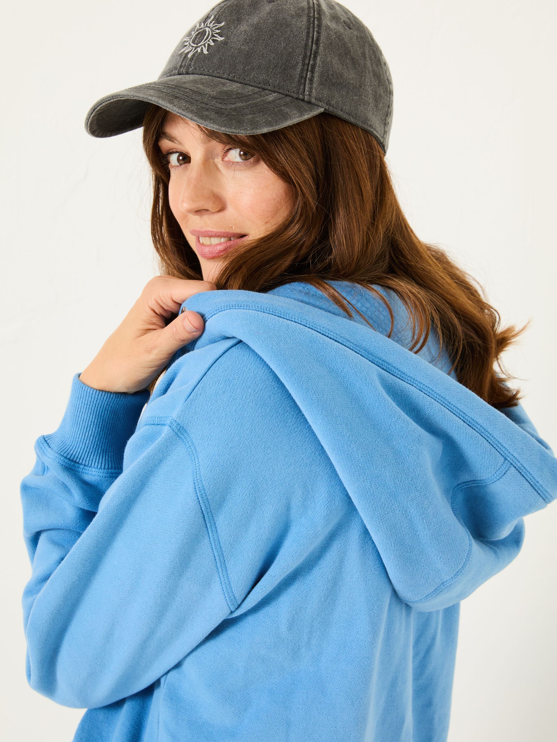 Amy Bright Blue Zip Through Hoodie - Image 4 of 6