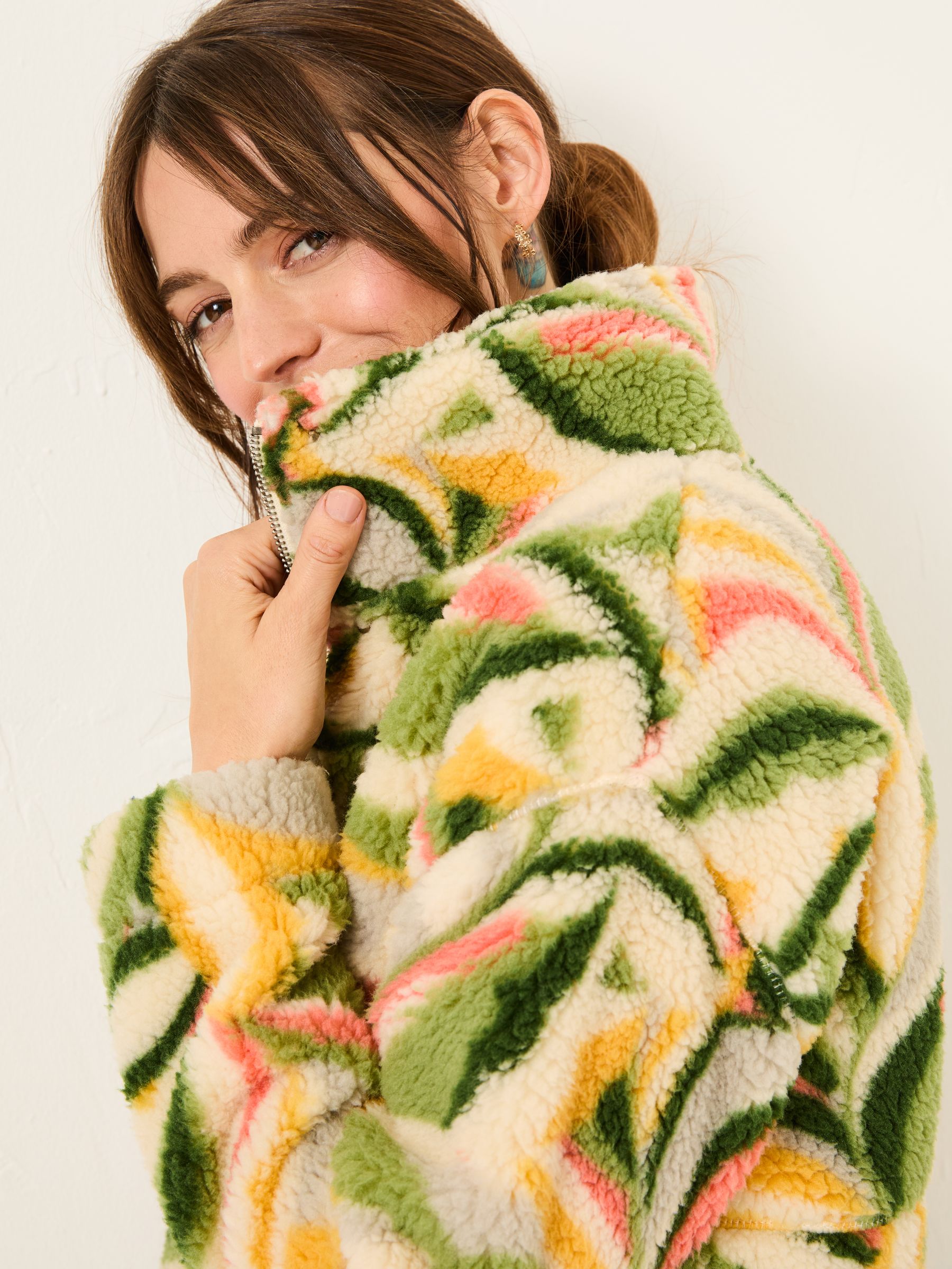 Natural Jungle Leaves Fleece Jacket - Image 5 of 7