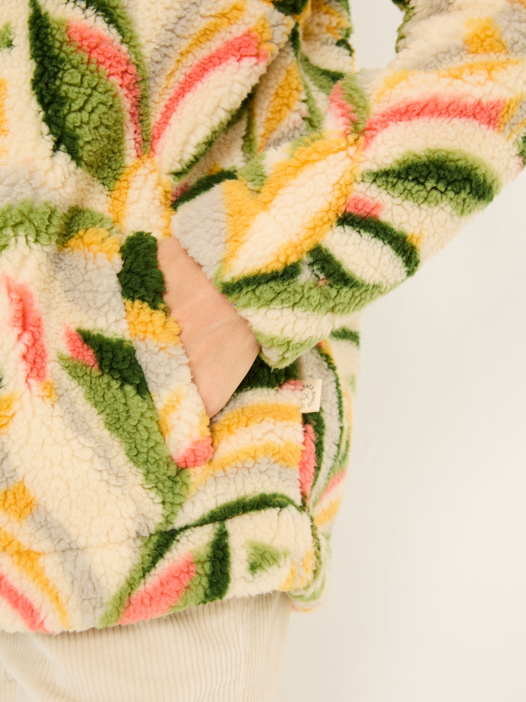 Natural Jungle Leaves Fleece Jacket - Image 7 of 7