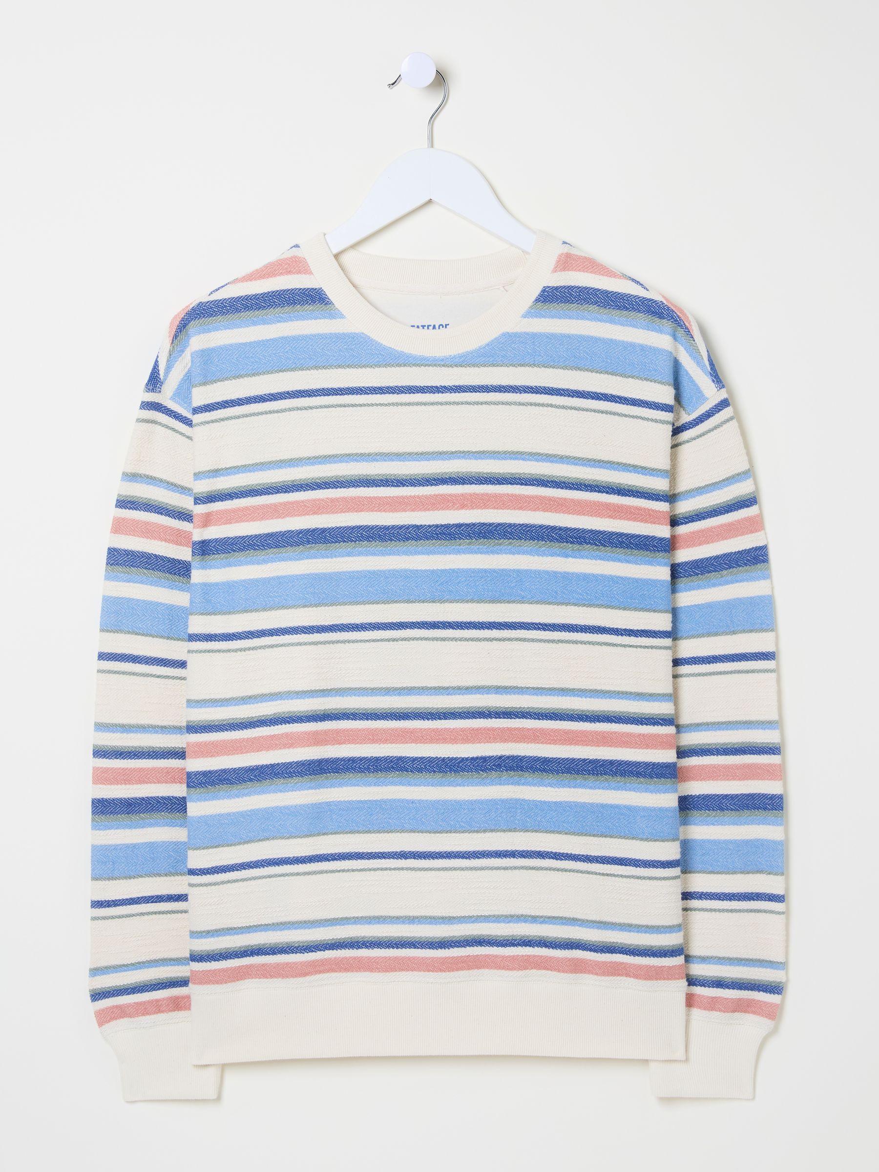 Natural 100% Cotton Georgia Stripe Crew Sweater - Image 9 of 9