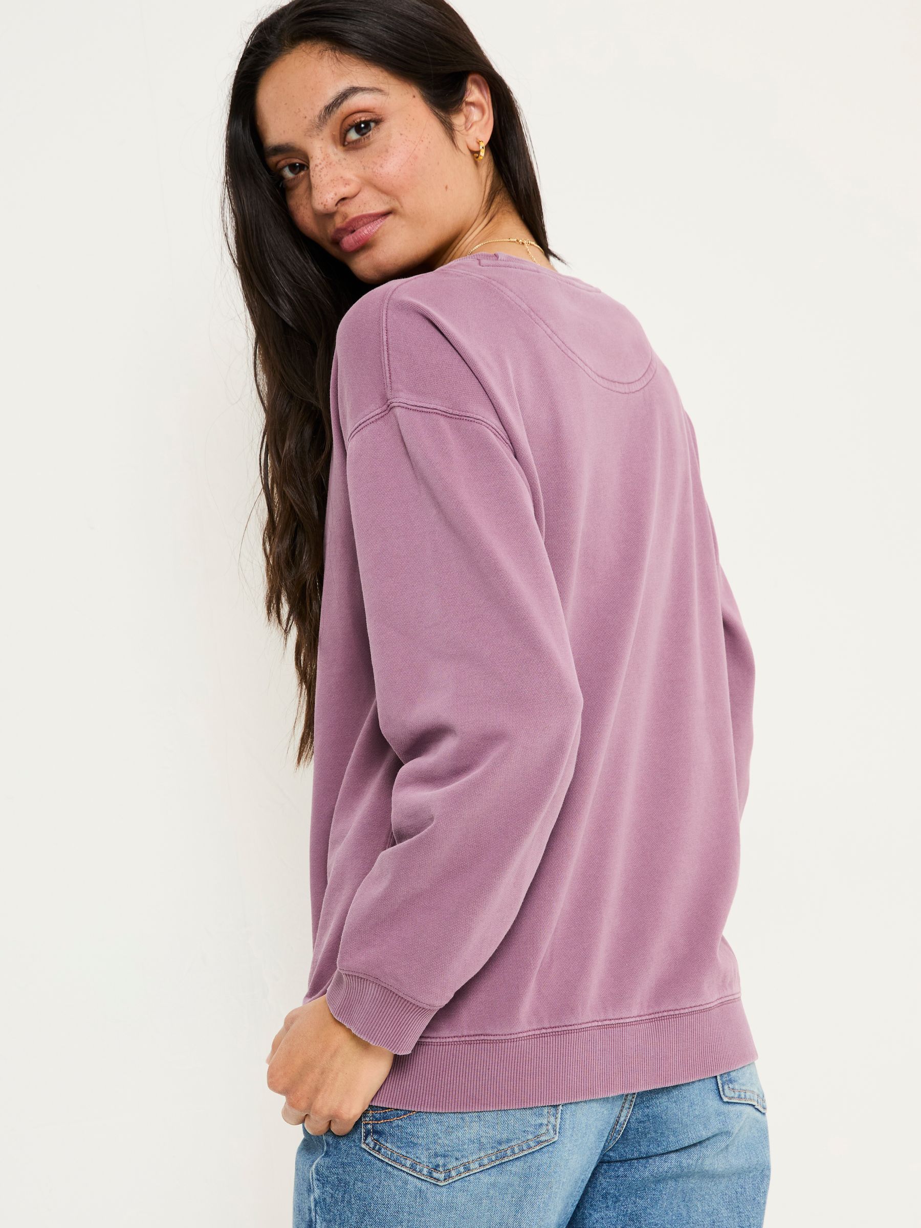 Georgia Dusky Purple Crew Sweatshirt - Image 2 of 5