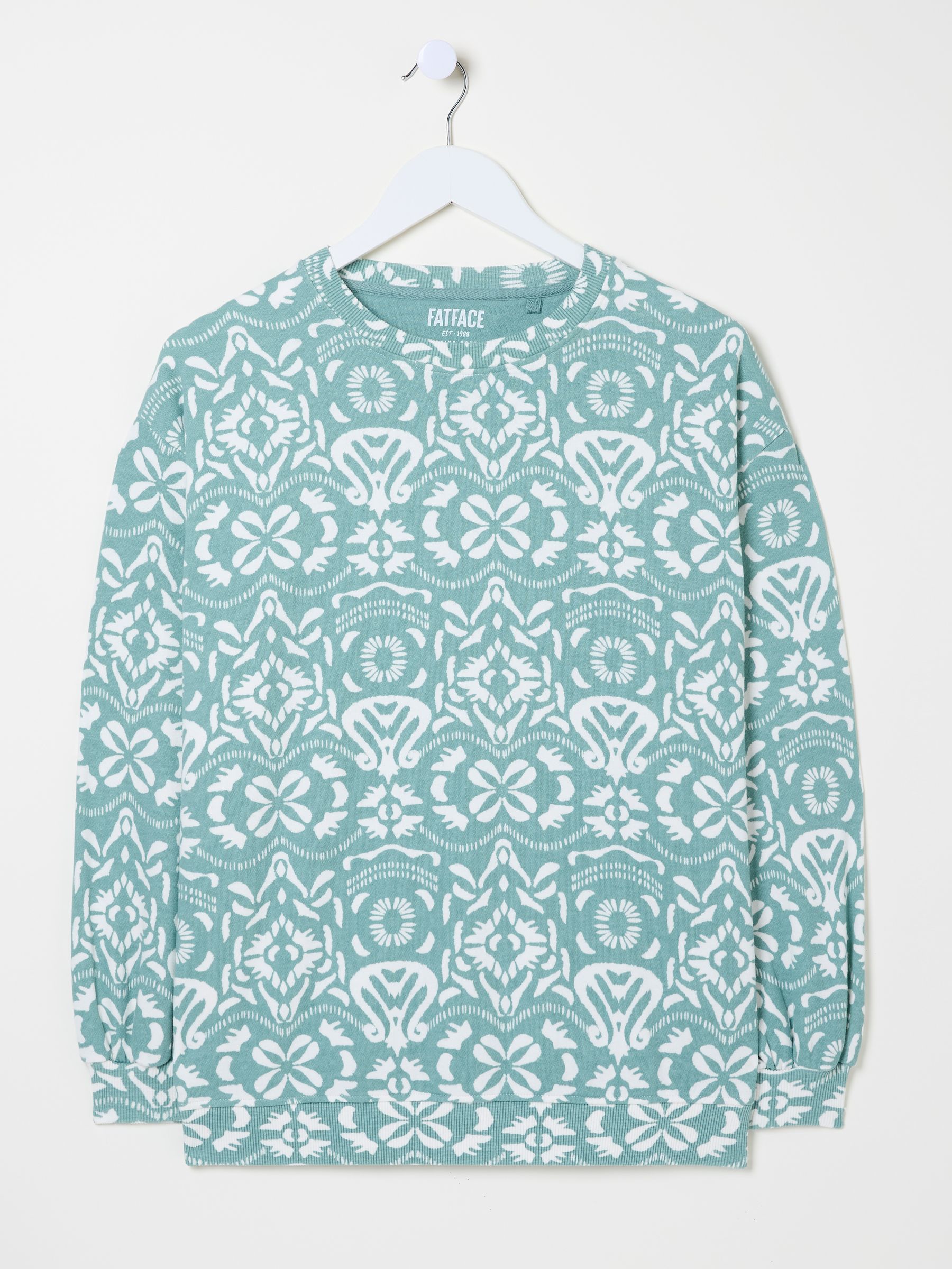 Alex Jade Green Batik Geo Crew Sweatshirt - Image 10 of 10