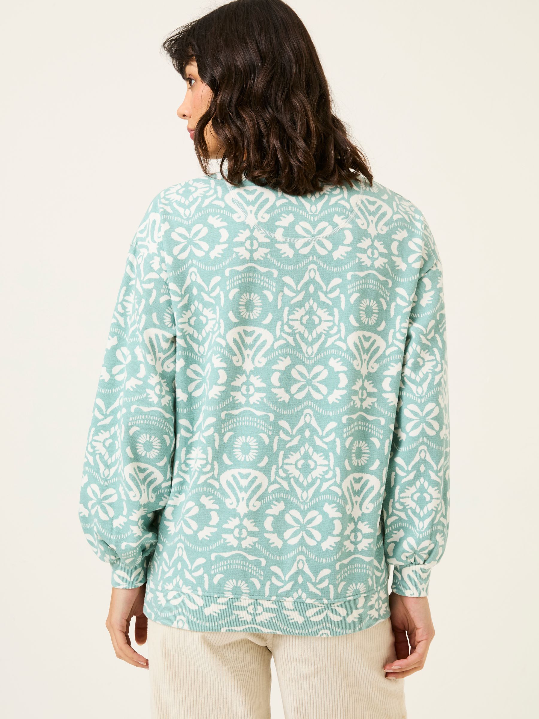 Alex Jade Green Batik Geo Crew Sweatshirt - Image 2 of 10