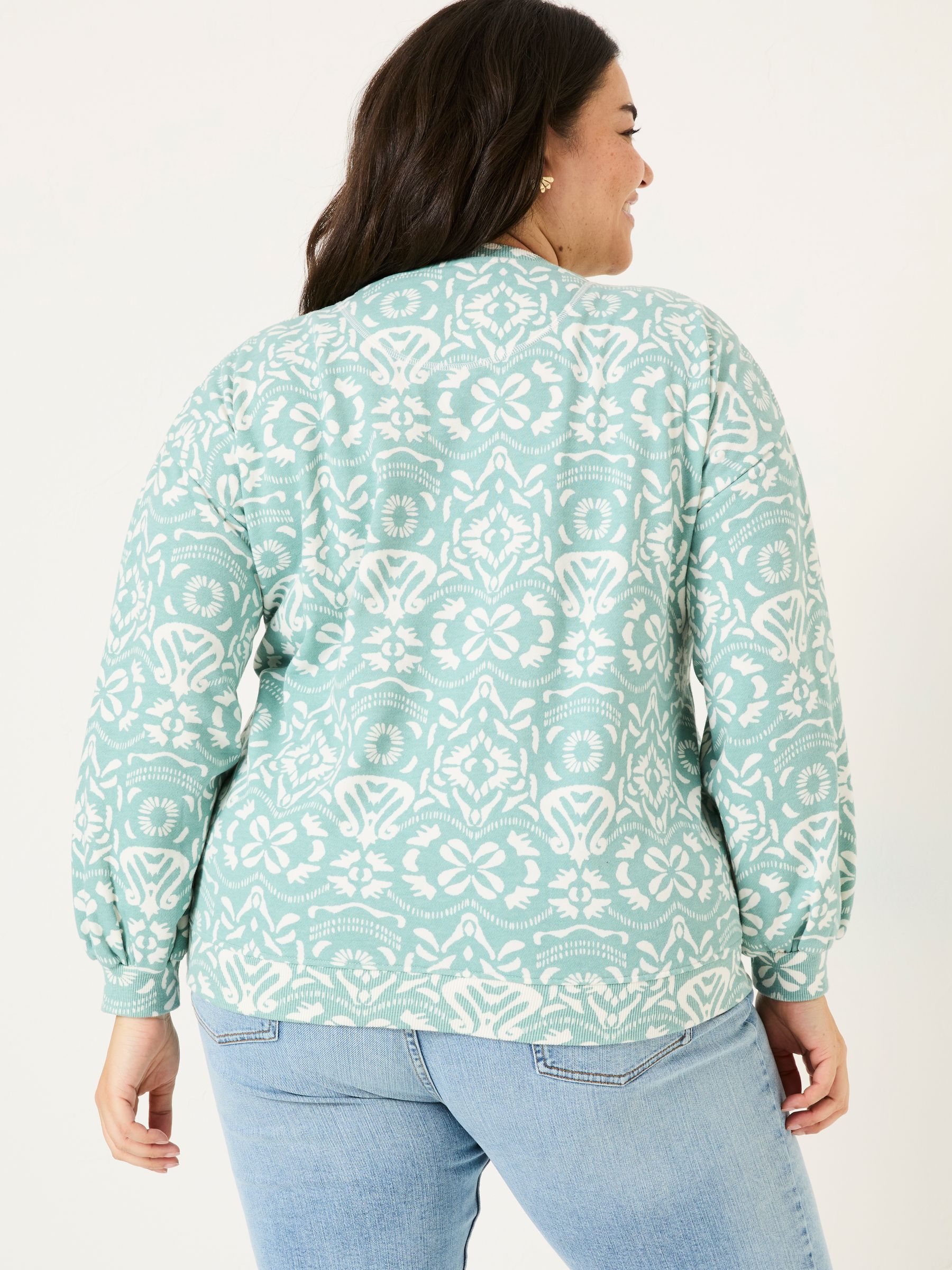 Alex Jade Green Batik Geo Crew Sweatshirt - Image 7 of 10