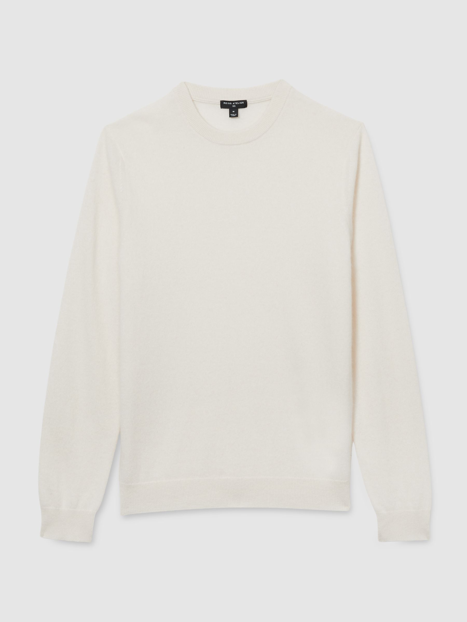 Atelier Cashmere Crew-Neck Jumper in White - Image 2 of 6
