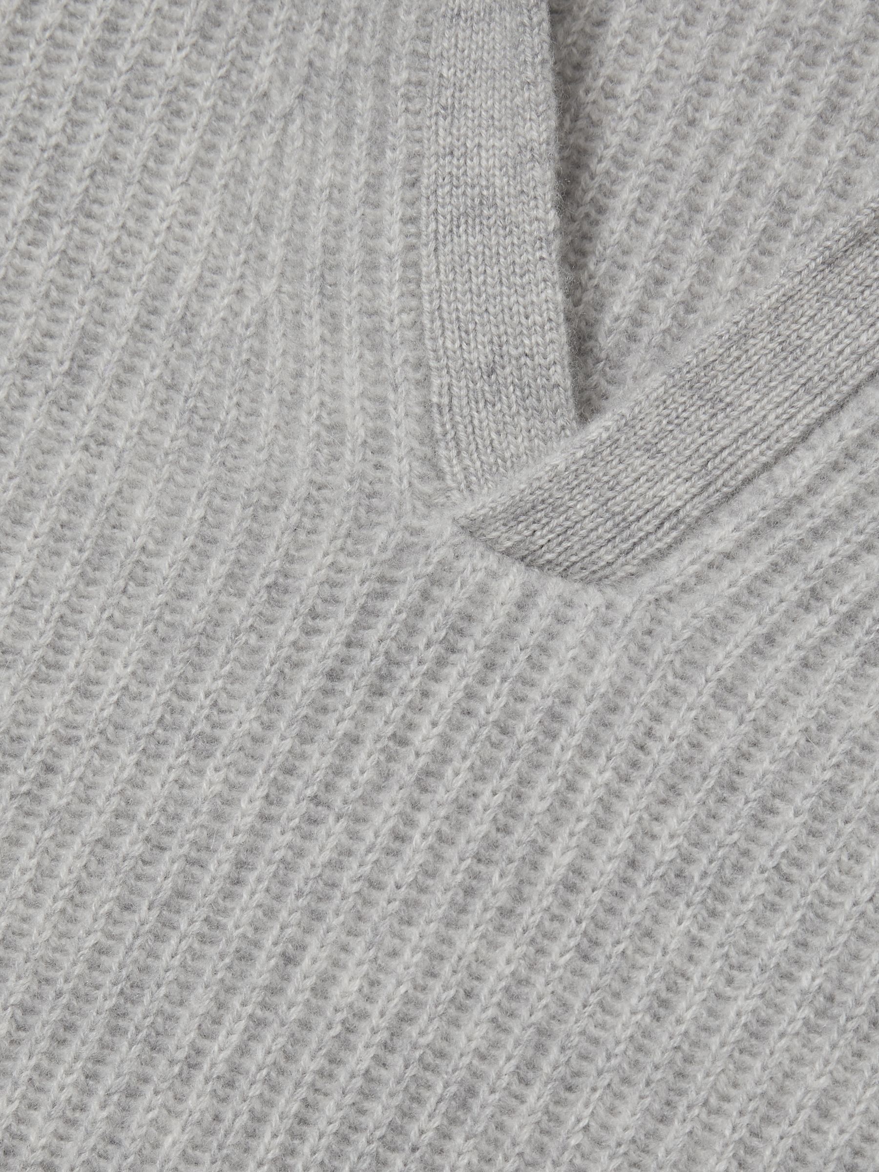 Atelier Ribbed-Cashmere Polo Shirt in Soft Grey Melange - Image 6 of 6