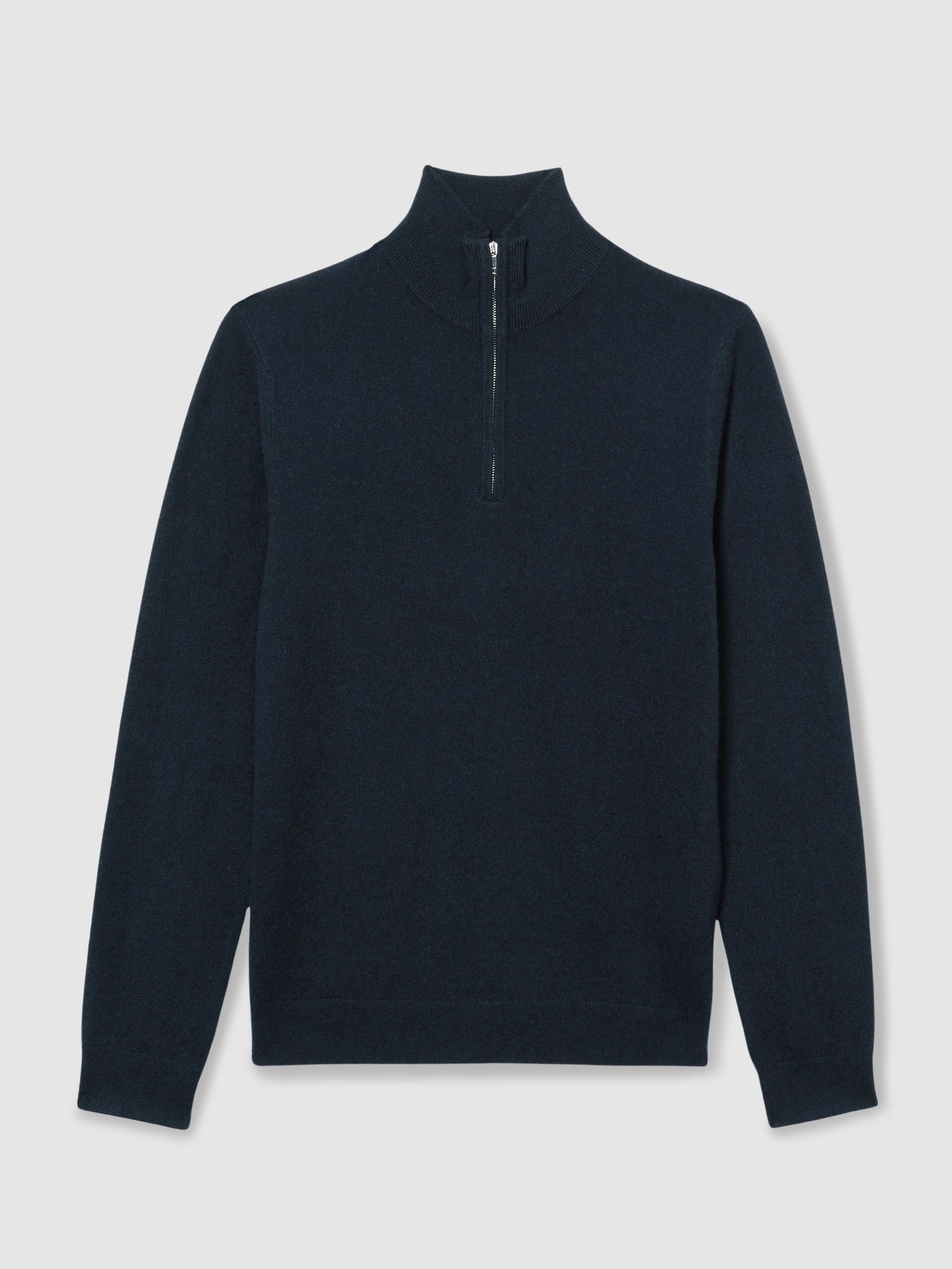 Atelier Cashmere Zip-Neck Jumper in Navy - Image 2 of 7 Atelier Cashmere Zip-Neck Jumper in Navy - Image 2 of 7