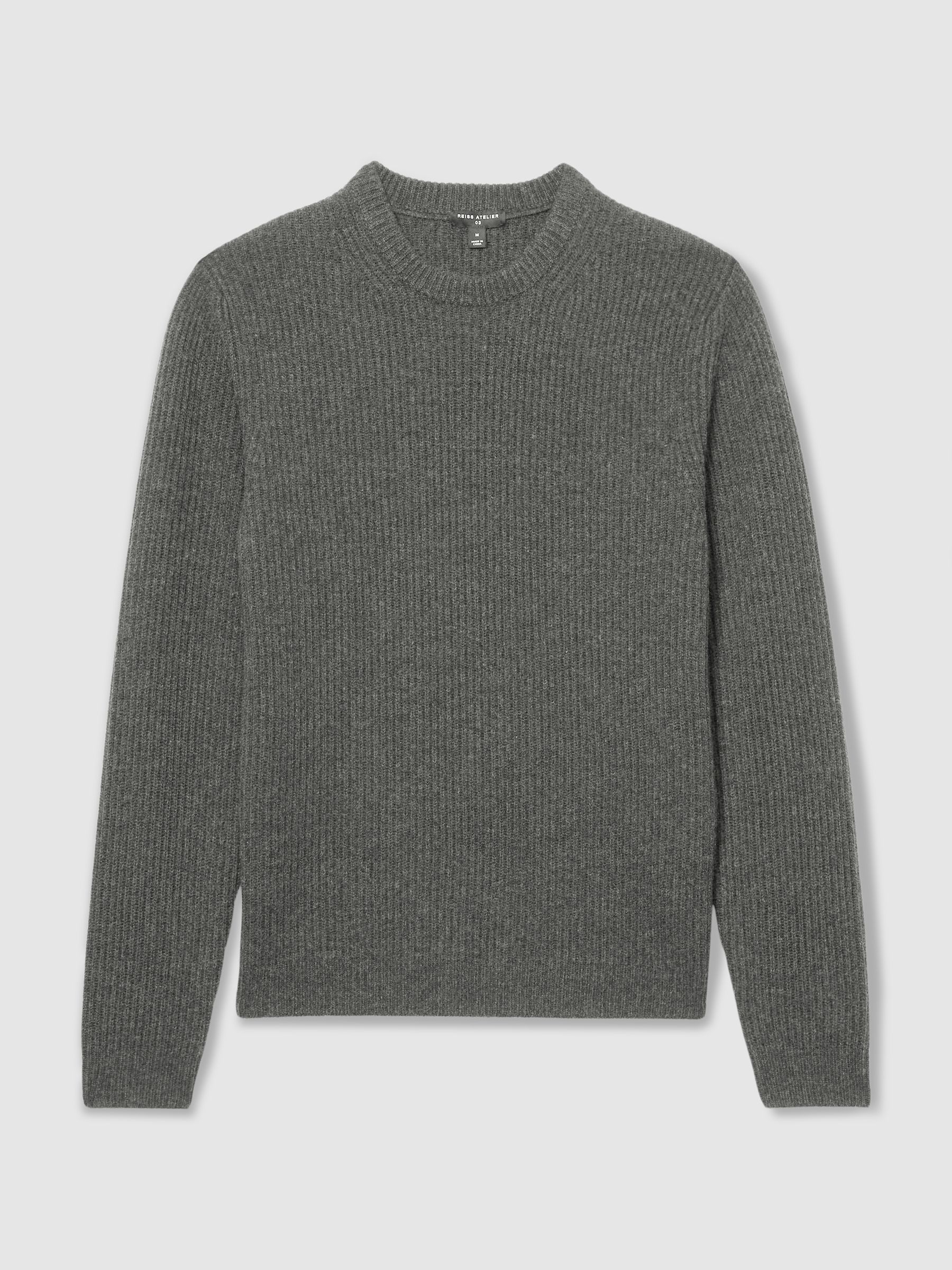 Atelier Ribbed-Cashmere Jumper in Charcoal Melange - Image 2 of 6