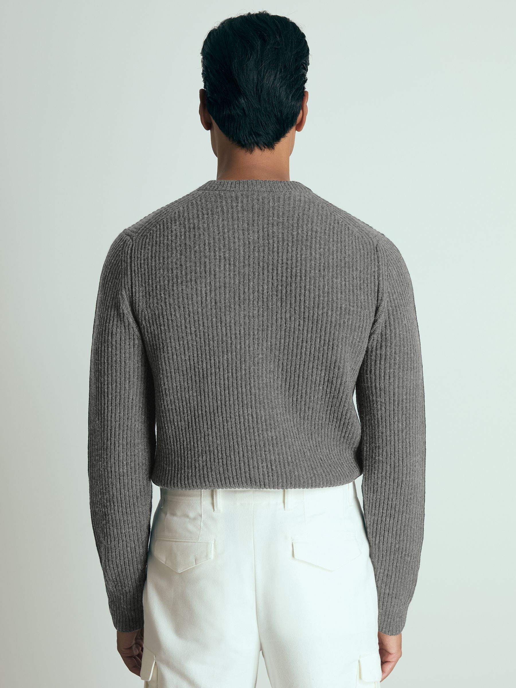 Atelier Ribbed-Cashmere Jumper in Charcoal Melange - Image 5 of 6
