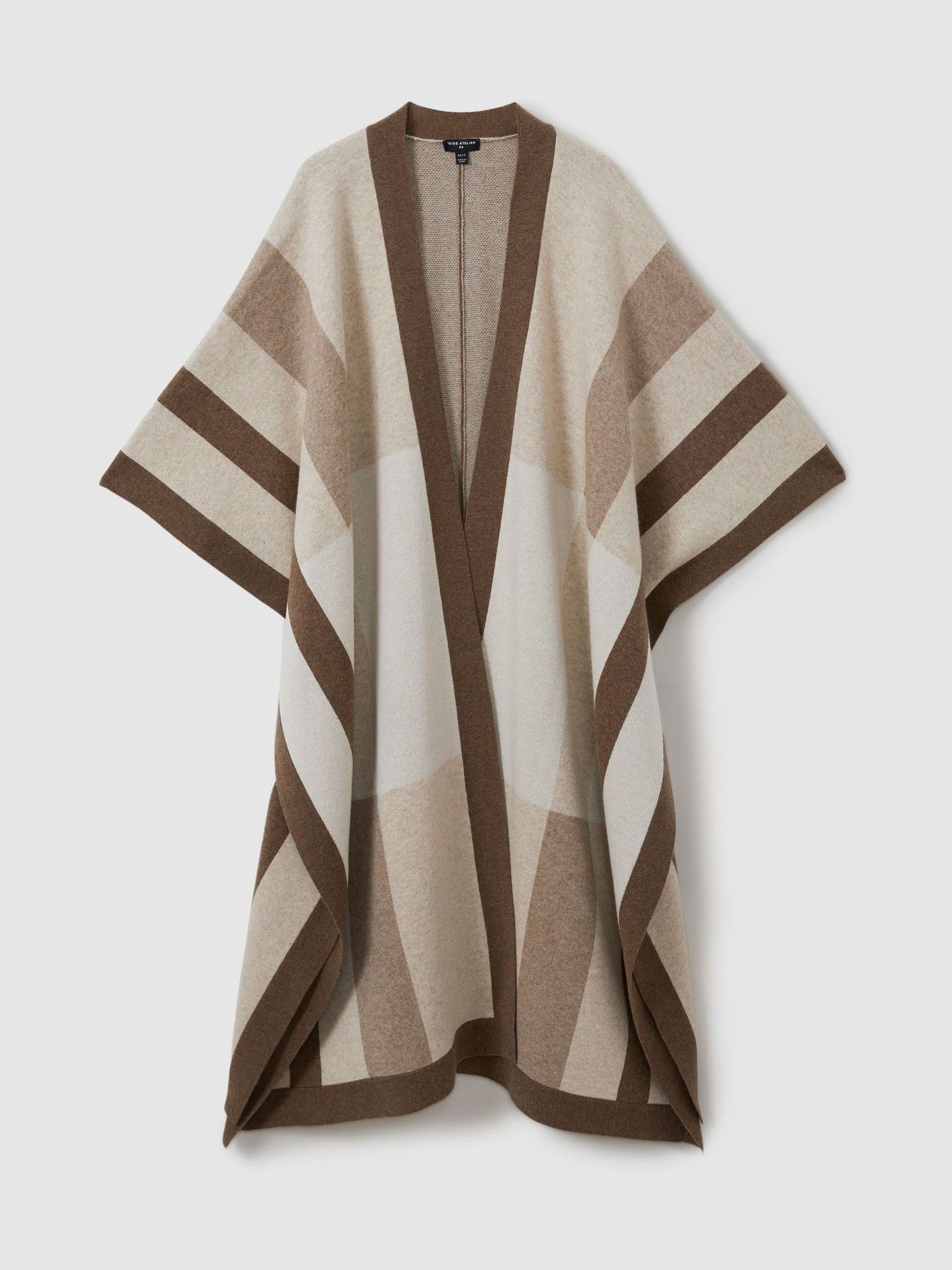 Atelier Checked Wool and Cashmere Cape in Camel - Image 2 of 6