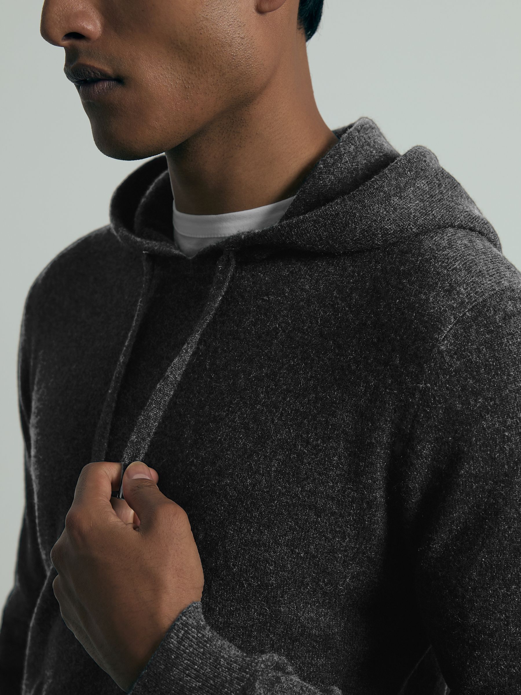 Atelier Cashmere Hoodie in Charcoal Melange - Image 3 of 6