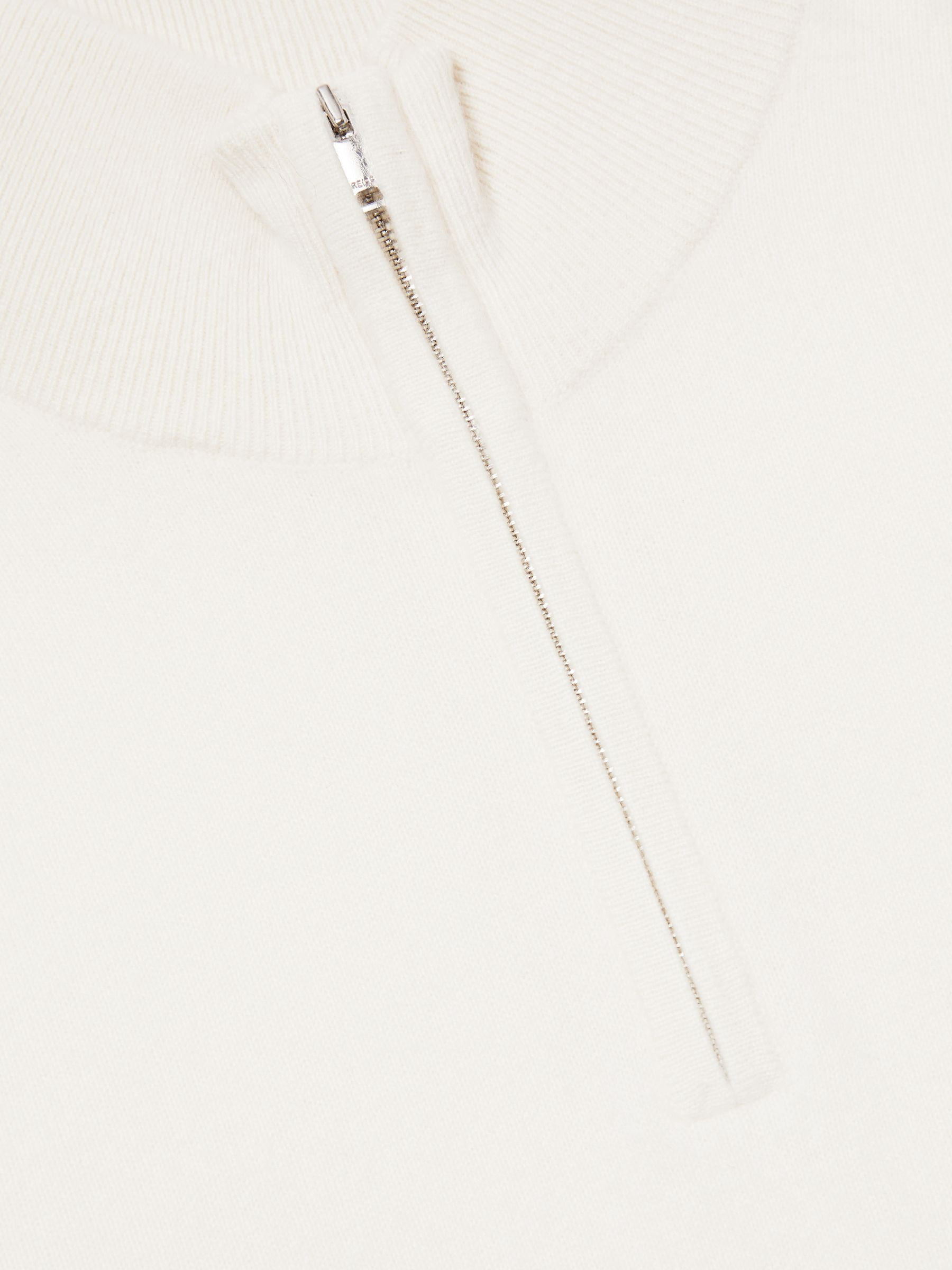Atelier Cashmere Zip-Neck Jumper in White - Image 6 of 6