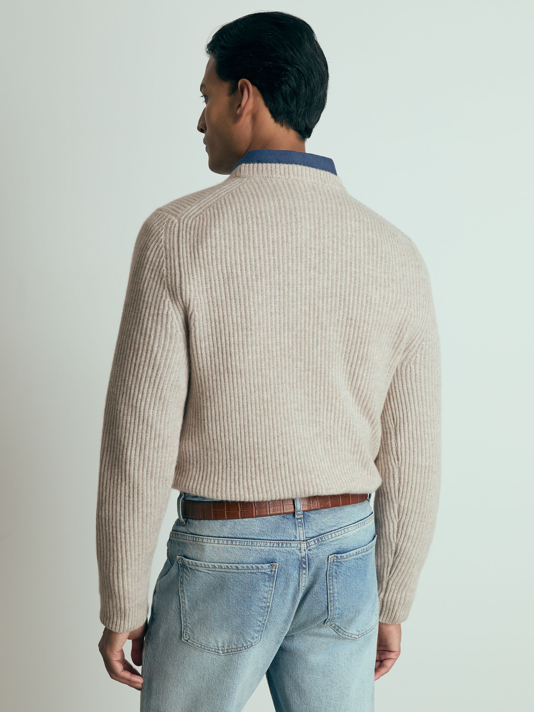 Atelier Ribbed-Cashmere Jumper in Oatmeal Melange - Image 5 of 6