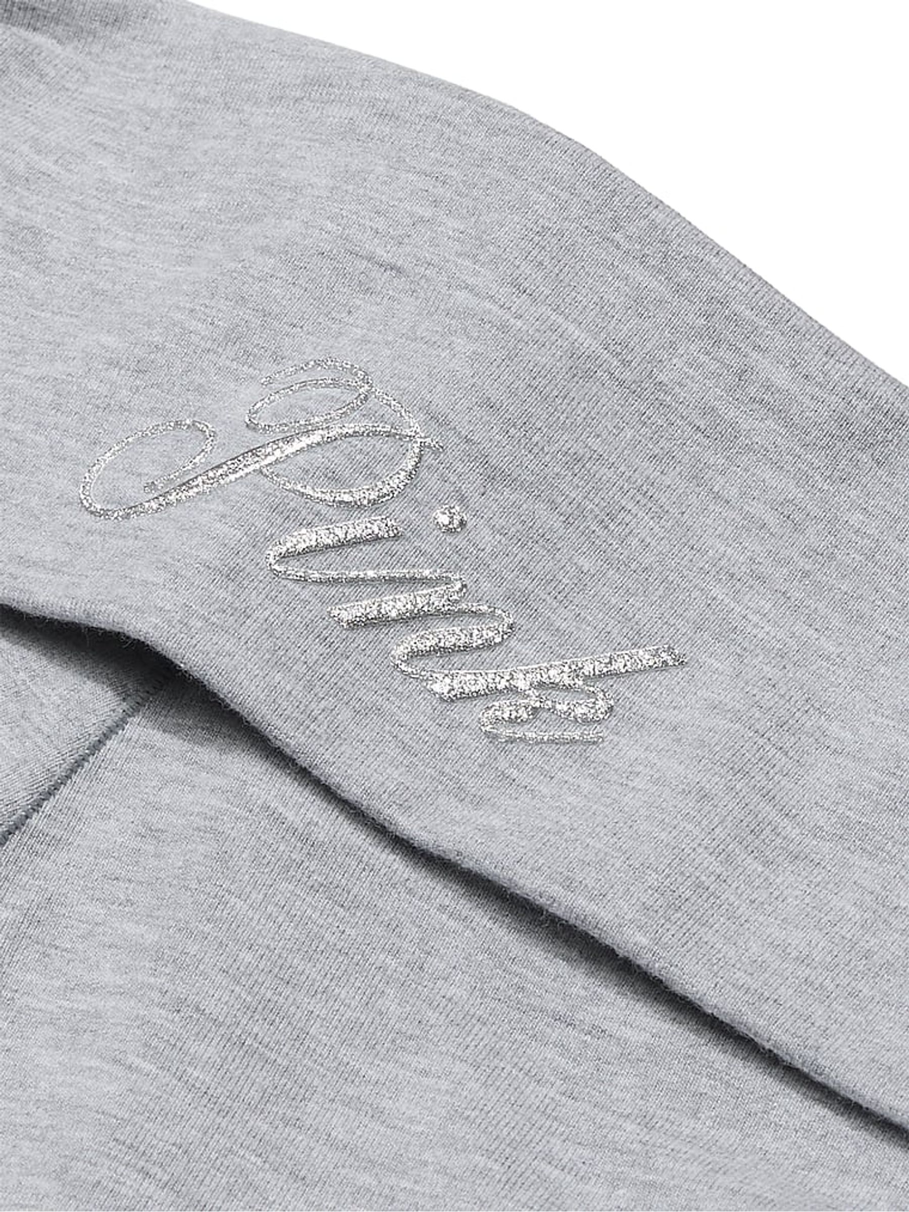 Grey Heather Cotton Foldover Flare Leggings - Image 4 of 4