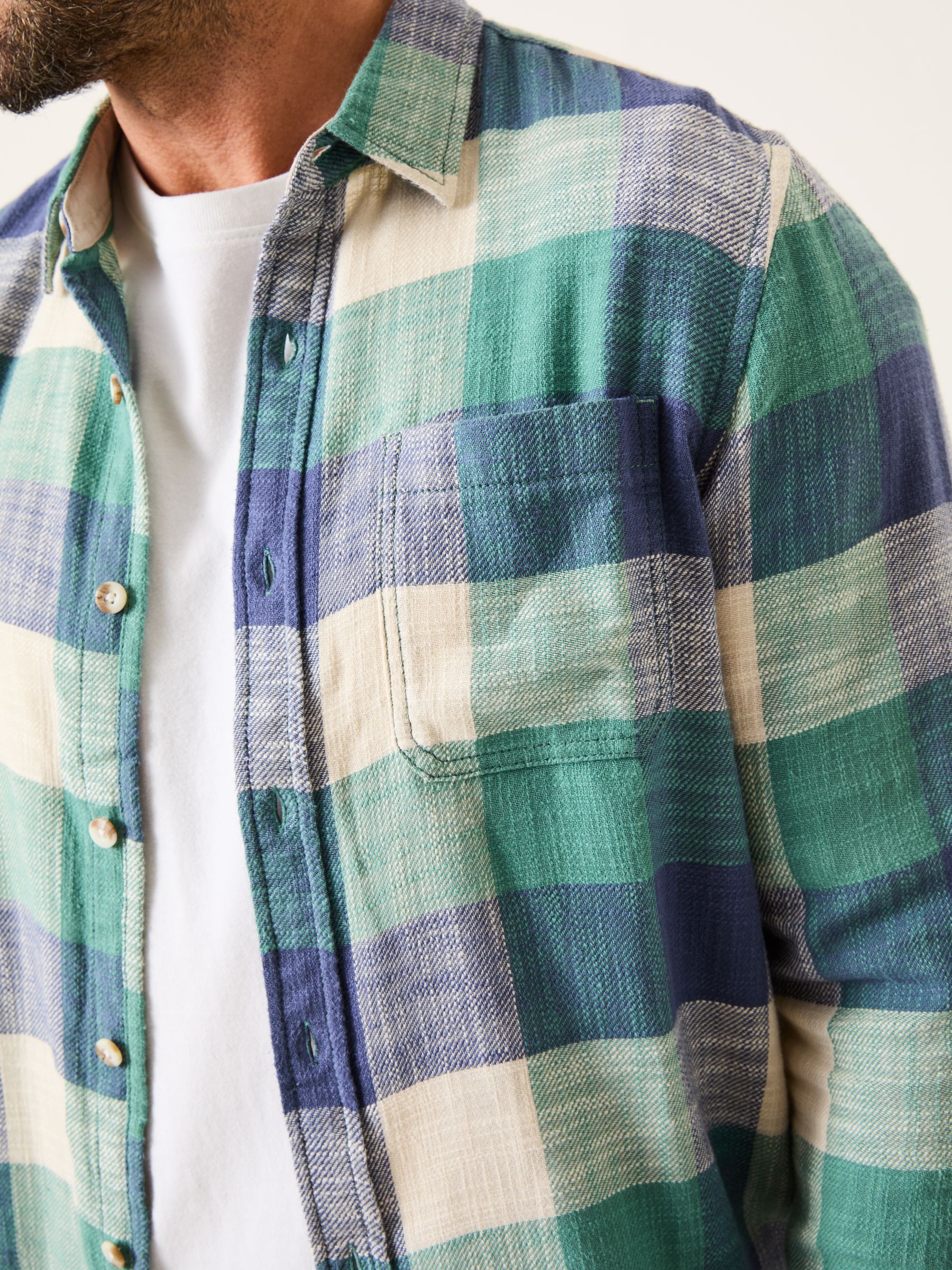 Neath Dusky Green Long Sleeve Check Shirt - Image 4 of 5