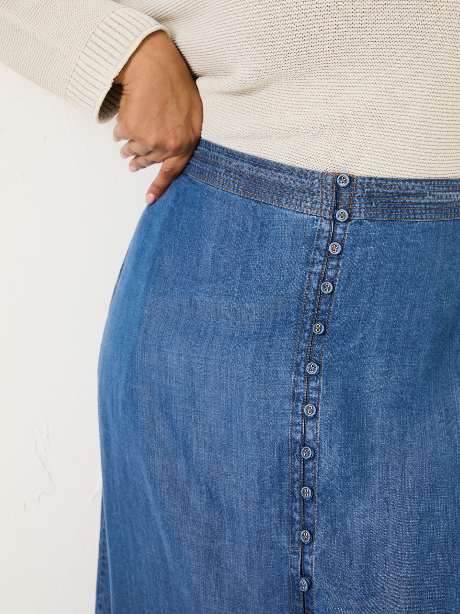 Blue Denim Arabella Midi Skirt - Image 10 of 12