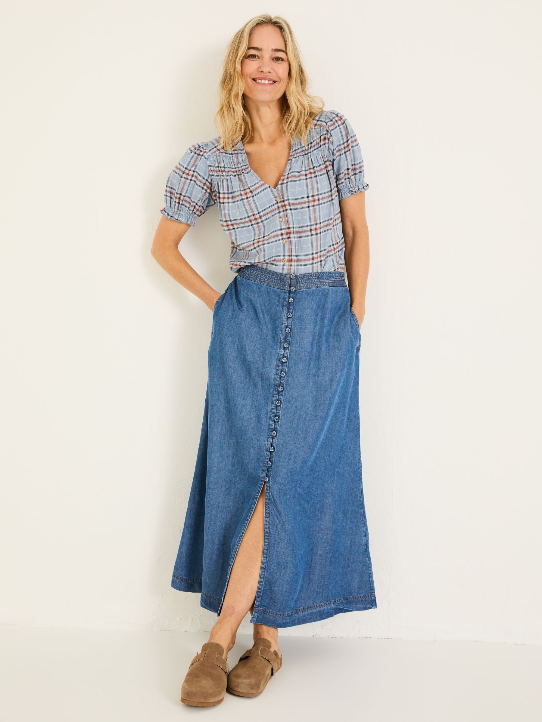 Blue Denim Arabella Midi Skirt - Image 2 of 12