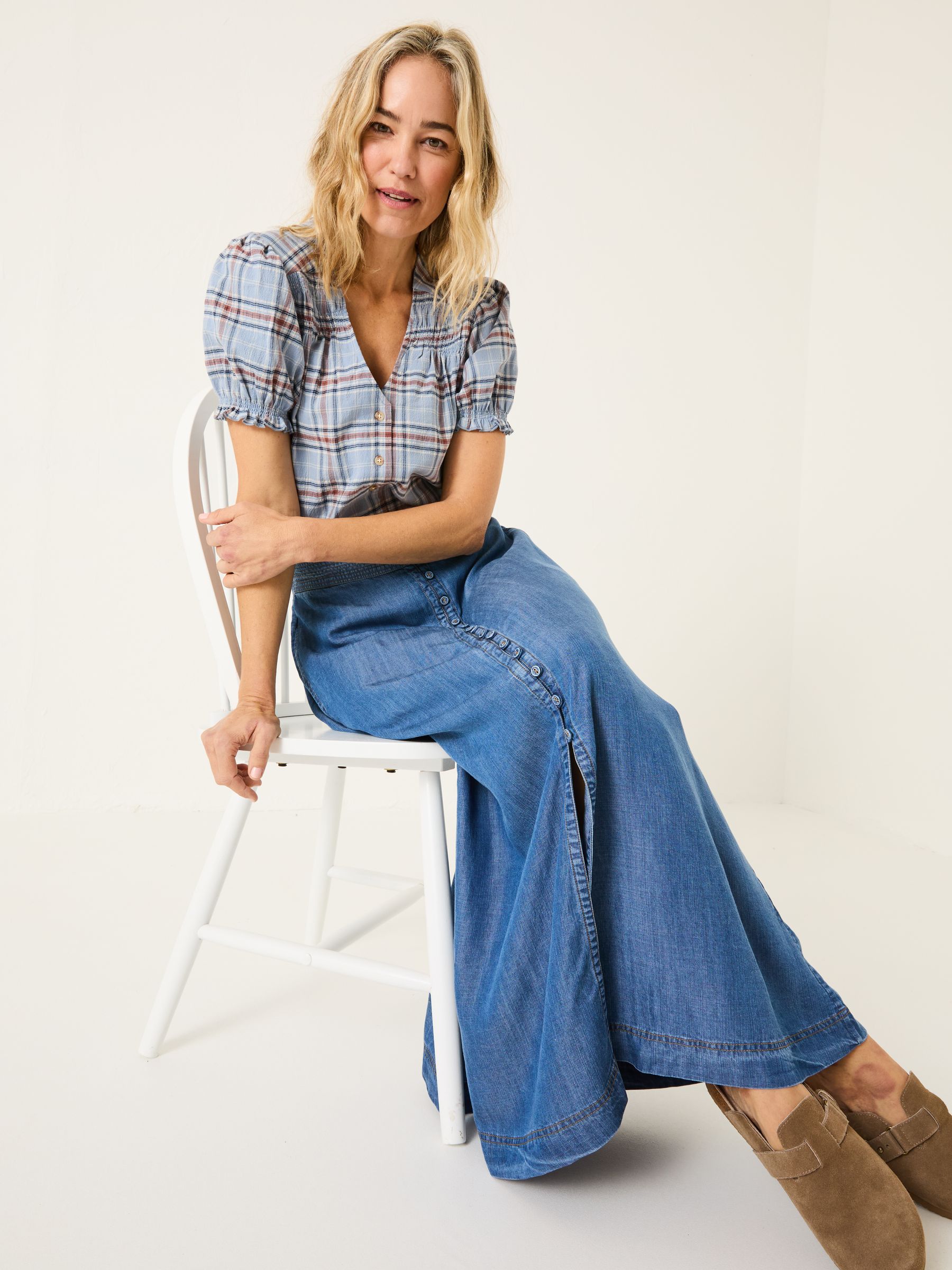 Blue Denim Arabella Midi Skirt - Image 4 of 12
