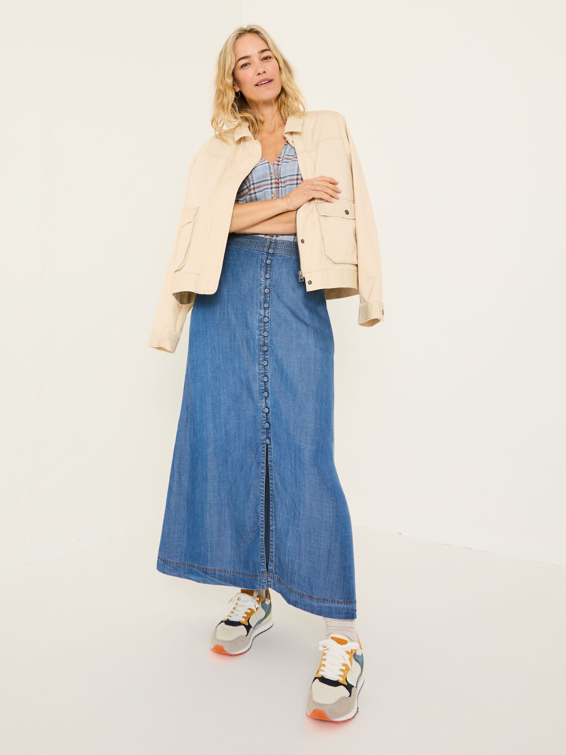 Blue Denim Arabella Midi Skirt - Image 5 of 12