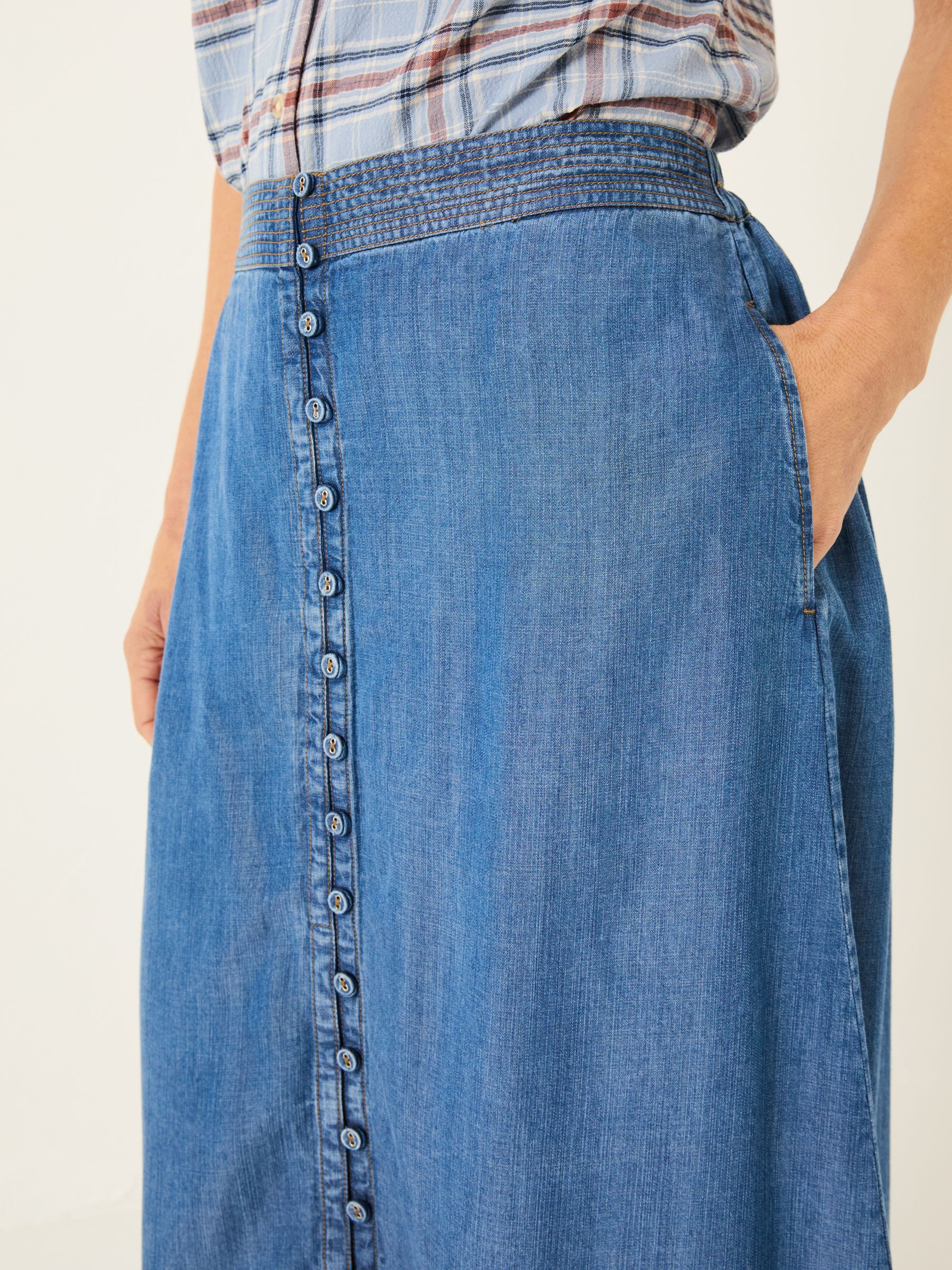 Blue Denim Arabella Midi Skirt - Image 6 of 12