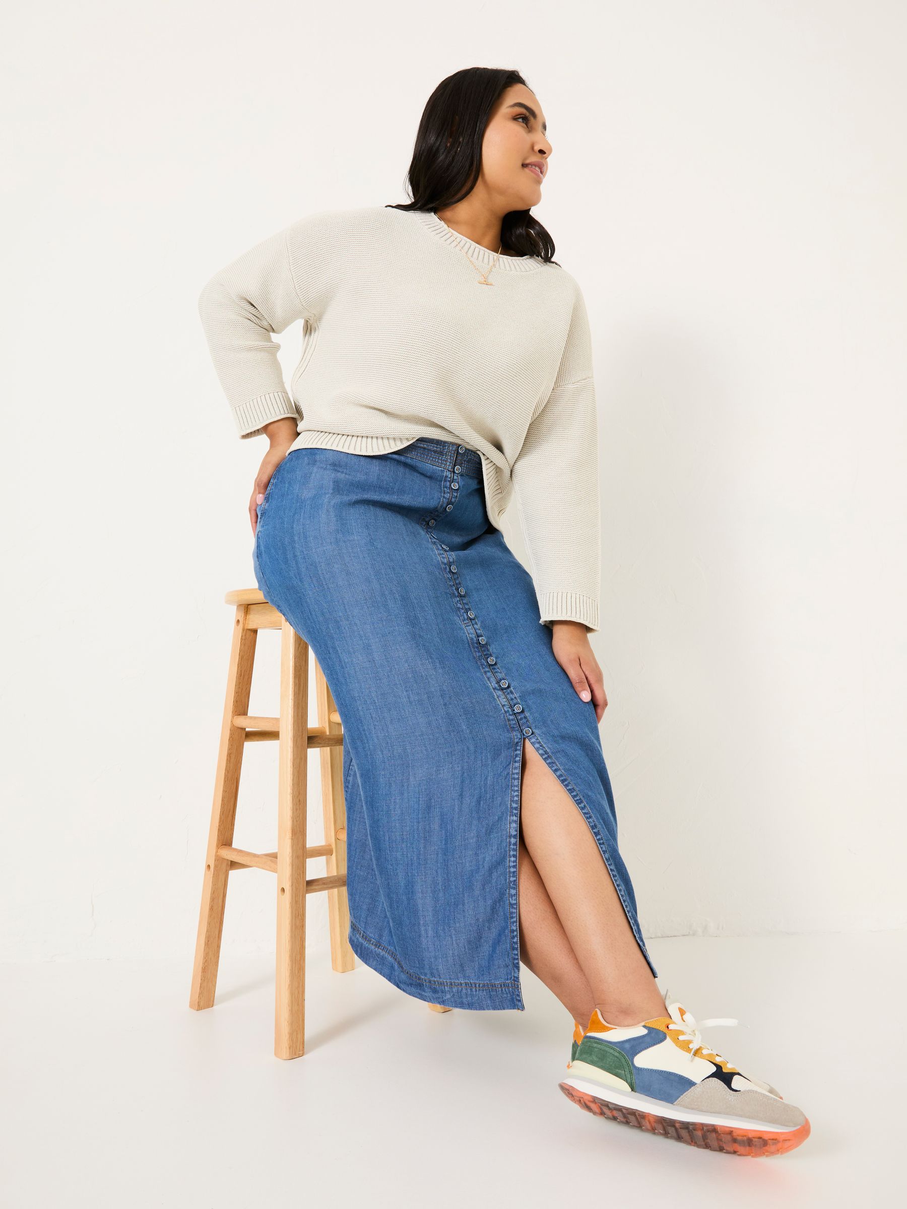 Blue Denim Arabella Midi Skirt - Image 9 of 12
