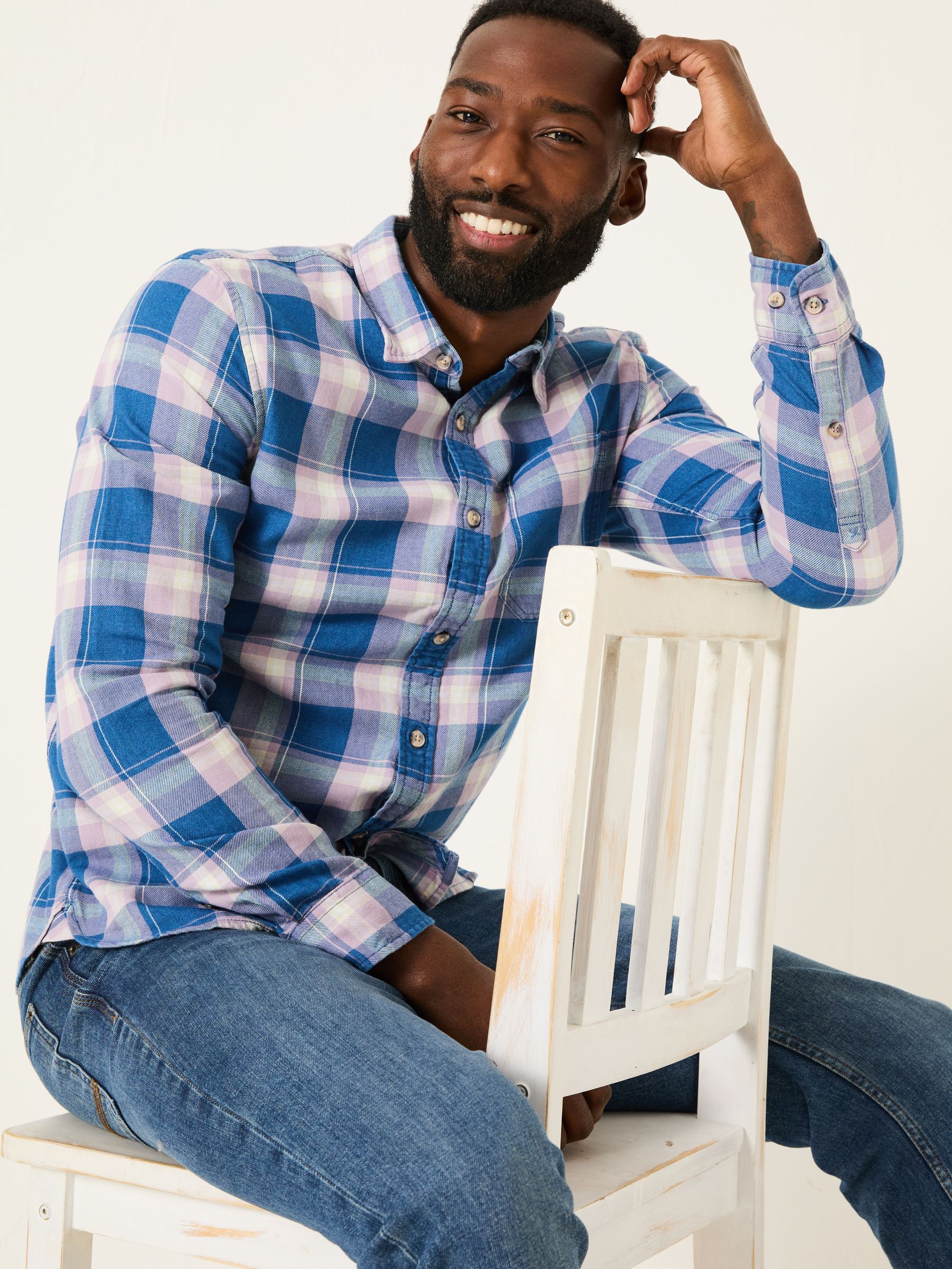 Lilac Purple Long Sleeve Mead Check Shirt - Image 3 of 5