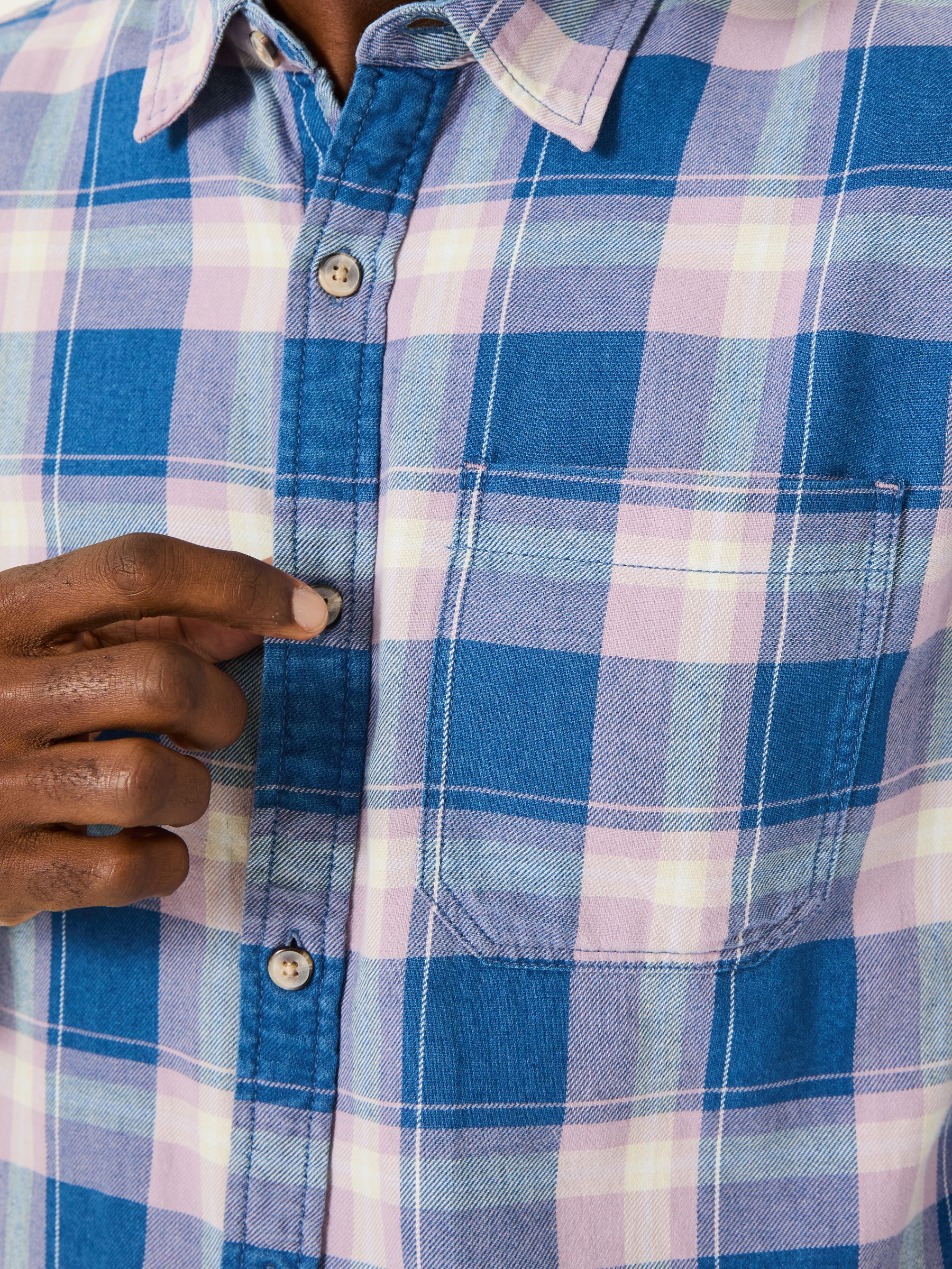 Lilac Purple Long Sleeve Mead Check Shirt - Image 4 of 5
