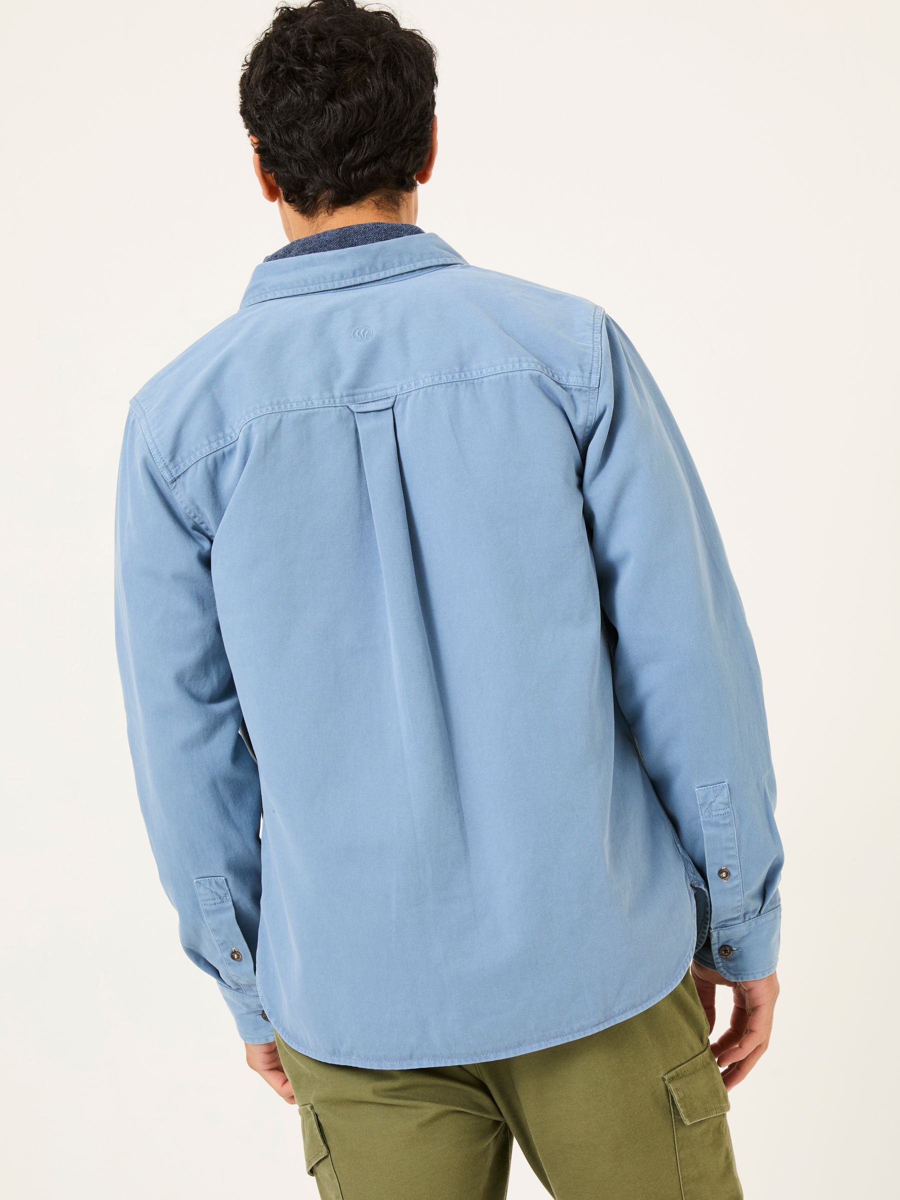 Filey Blue Long Sleeve Plain Shirt - Image 2 of 7